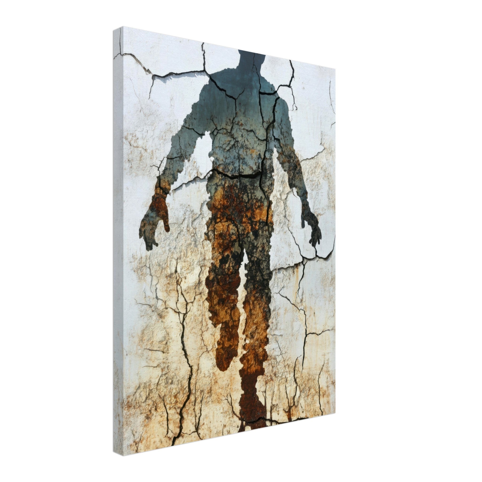 Canvas Portrait - The Erosion of Thought Layers of cracked peeling 3 - Shop Ai Art WebShop - Digital Art online Store