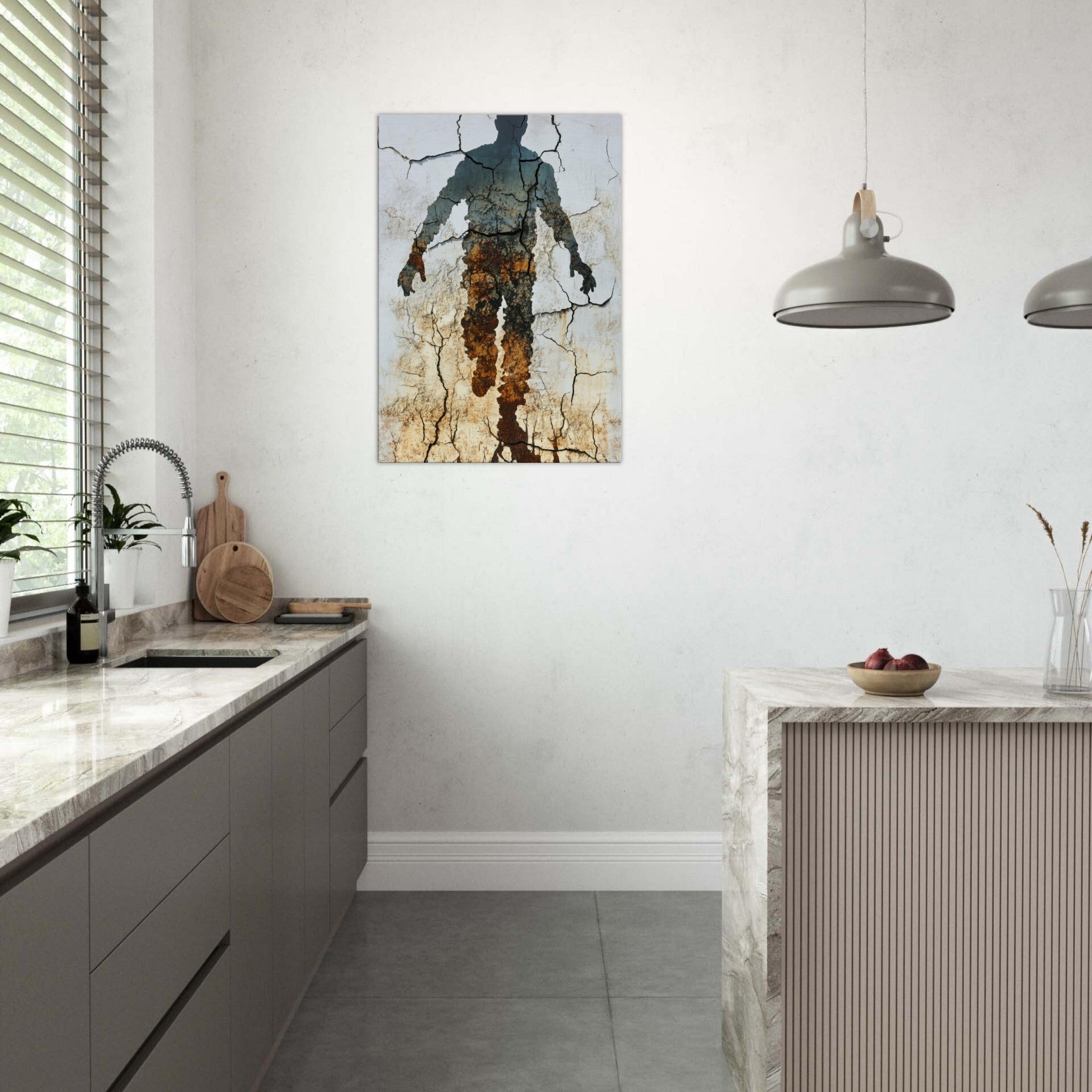 Canvas Portrait - The Erosion of Thought Layers of cracked peeling 3 - Shop Ai Art WebShop - Digital Art online Store