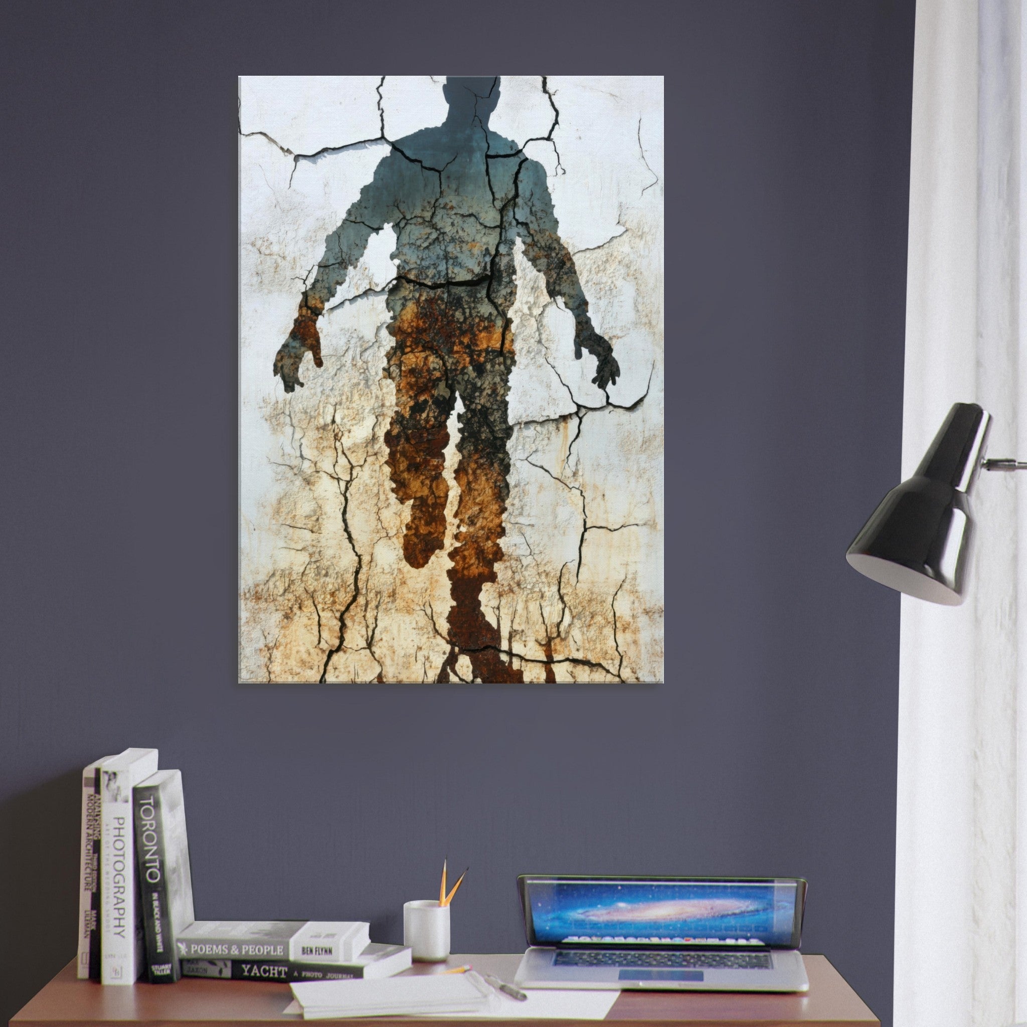 Canvas Portrait - The Erosion of Thought Layers of cracked peeling 3 - Shop Ai Art WebShop - Digital Art online Store