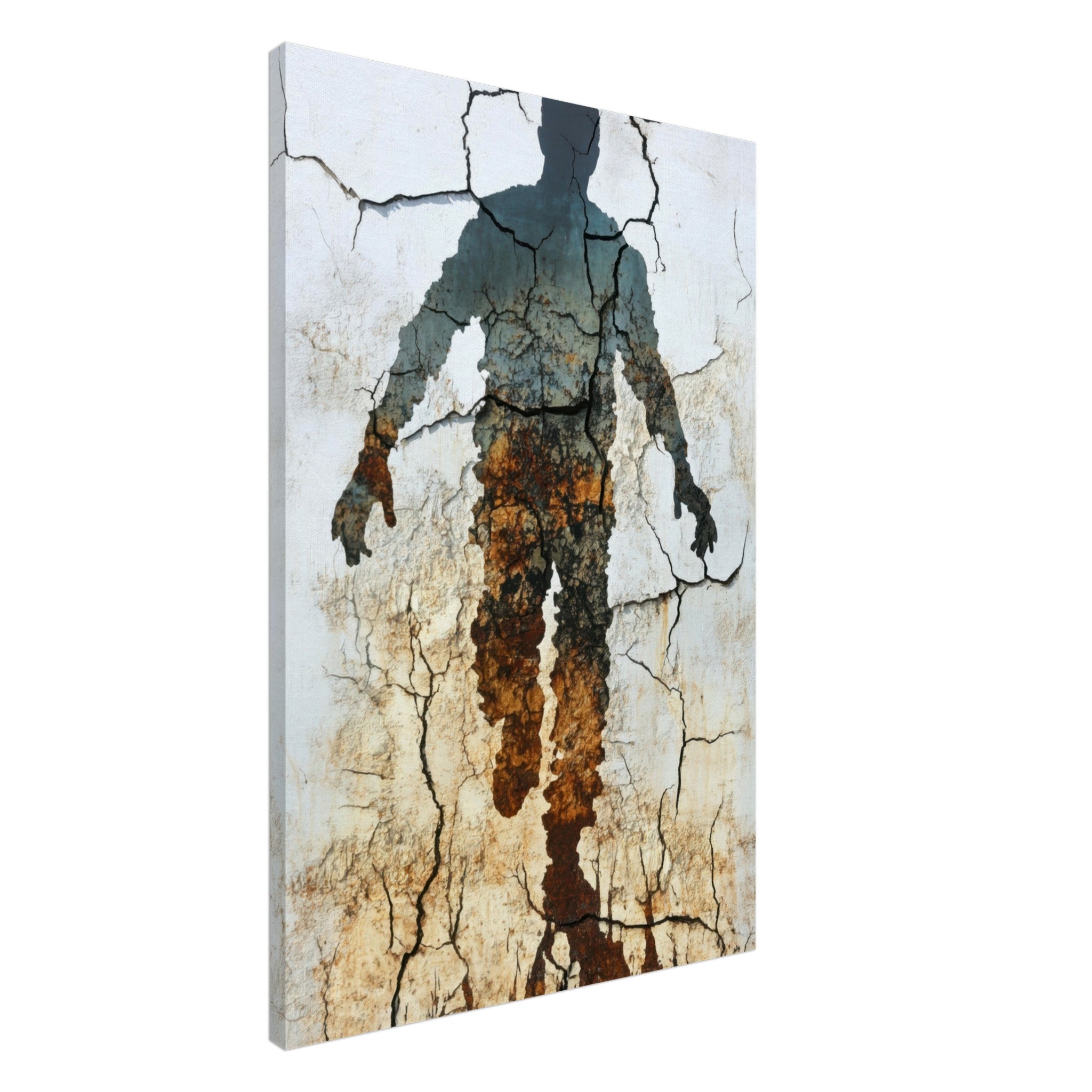 Canvas Portrait - The Erosion of Thought Layers of cracked peeling 3 - Shop Ai Art WebShop - Digital Art online Store