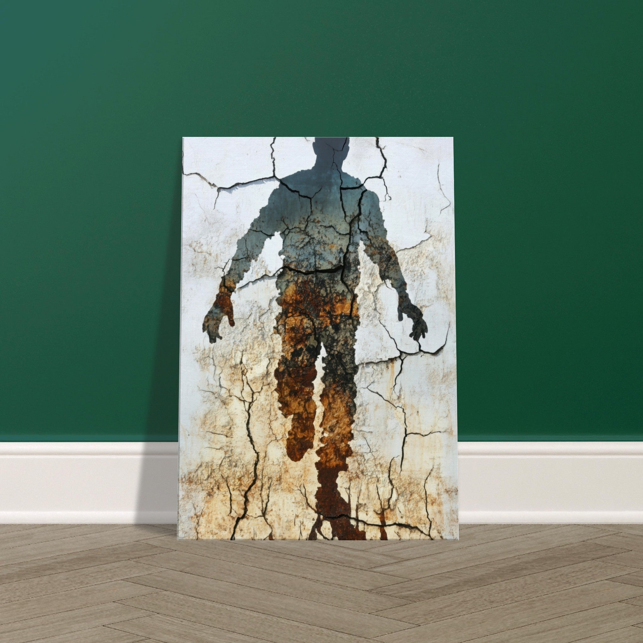 Canvas Portrait - The Erosion of Thought Layers of cracked peeling 3 - Shop Ai Art WebShop - Digital Art online Store