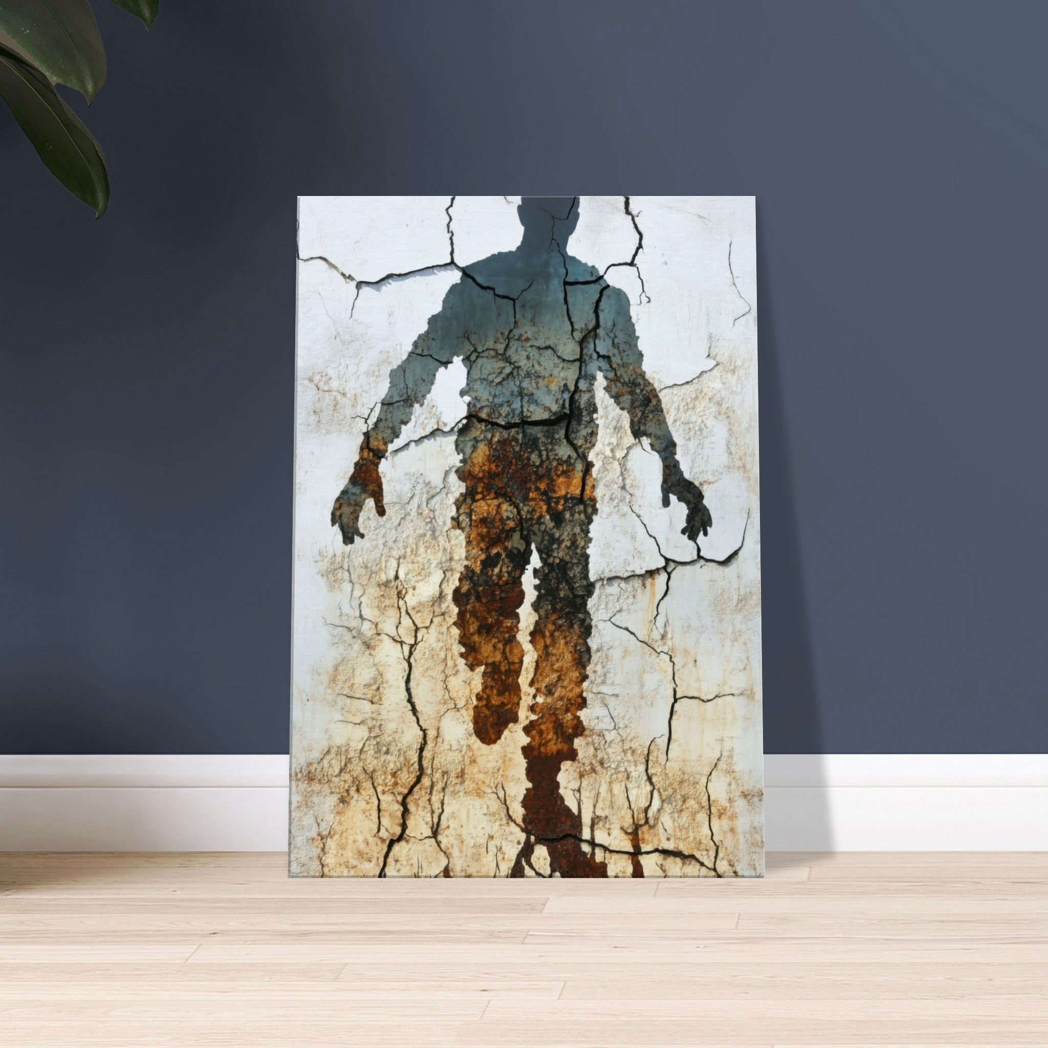 Canvas Portrait - The Erosion of Thought Layers of cracked peeling 3 - Shop Ai Art WebShop - Digital Art online Store