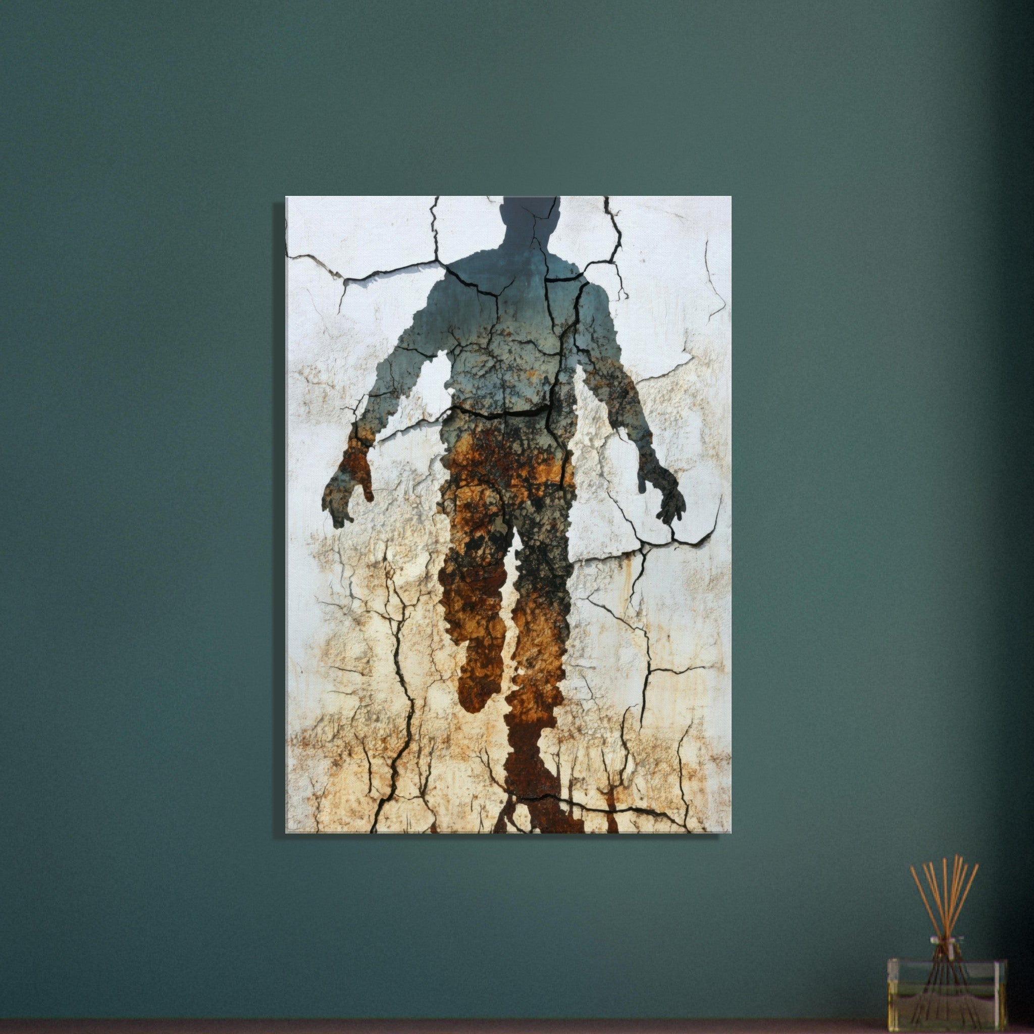 Canvas Portrait - The Erosion of Thought Layers of cracked peeling 3 - Shop Ai Art WebShop - Digital Art online Store