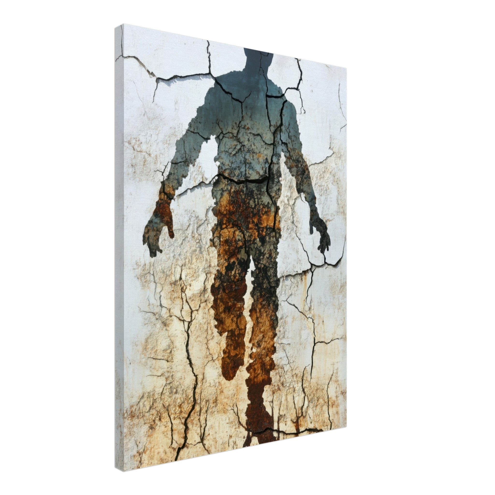 Canvas Portrait - The Erosion of Thought Layers of cracked peeling 3 - Shop Ai Art WebShop - Digital Art online Store
