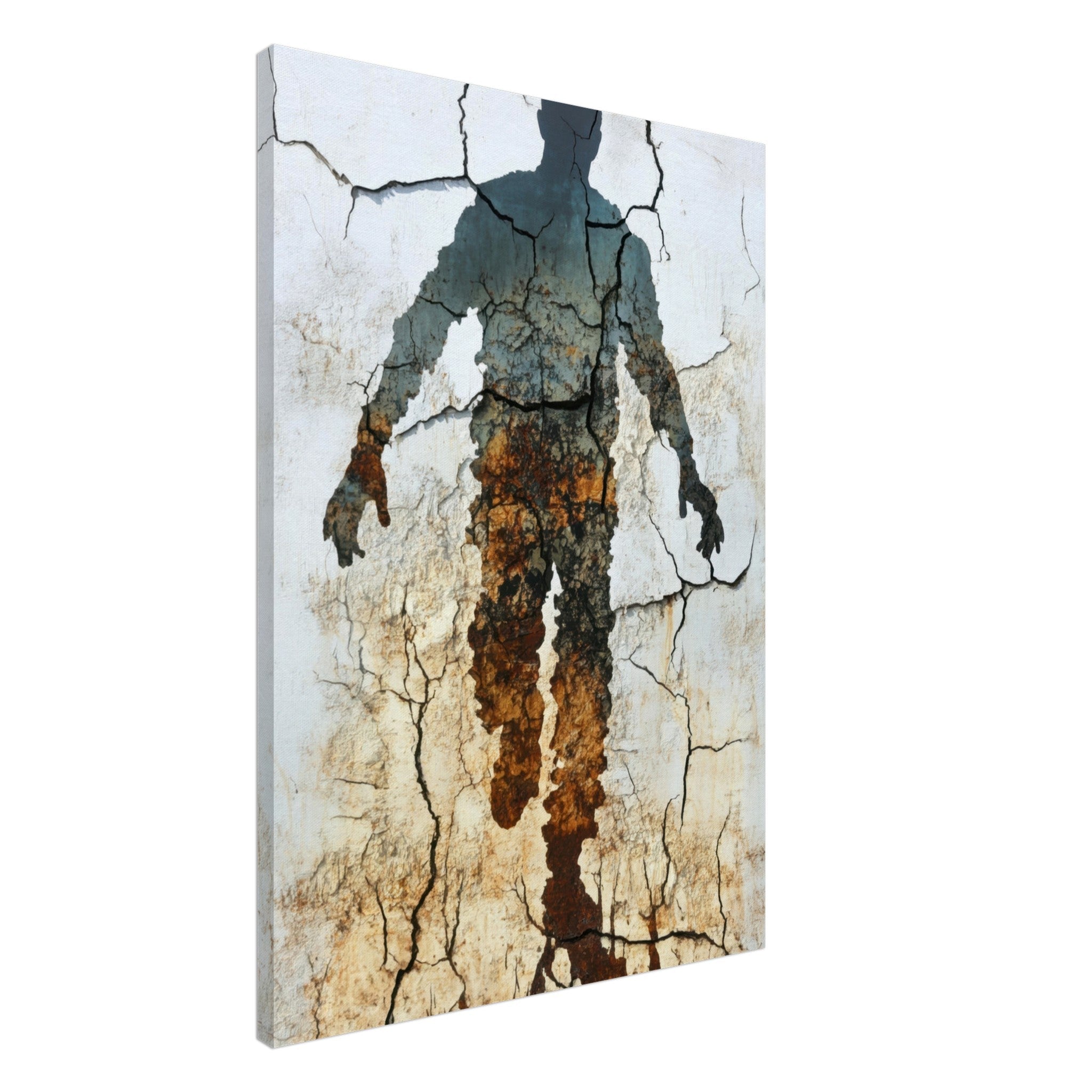 Canvas Portrait - The Erosion of Thought Layers of cracked peeling 3 - Shop Ai Art WebShop - Digital Art online Store