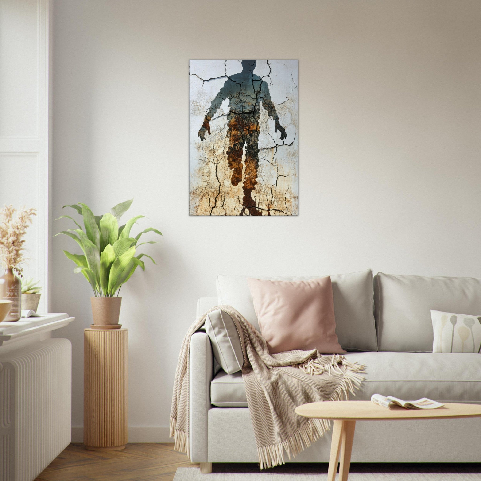 Canvas Portrait - The Erosion of Thought Layers of cracked peeling 3 - Shop Ai Art WebShop - Digital Art online Store