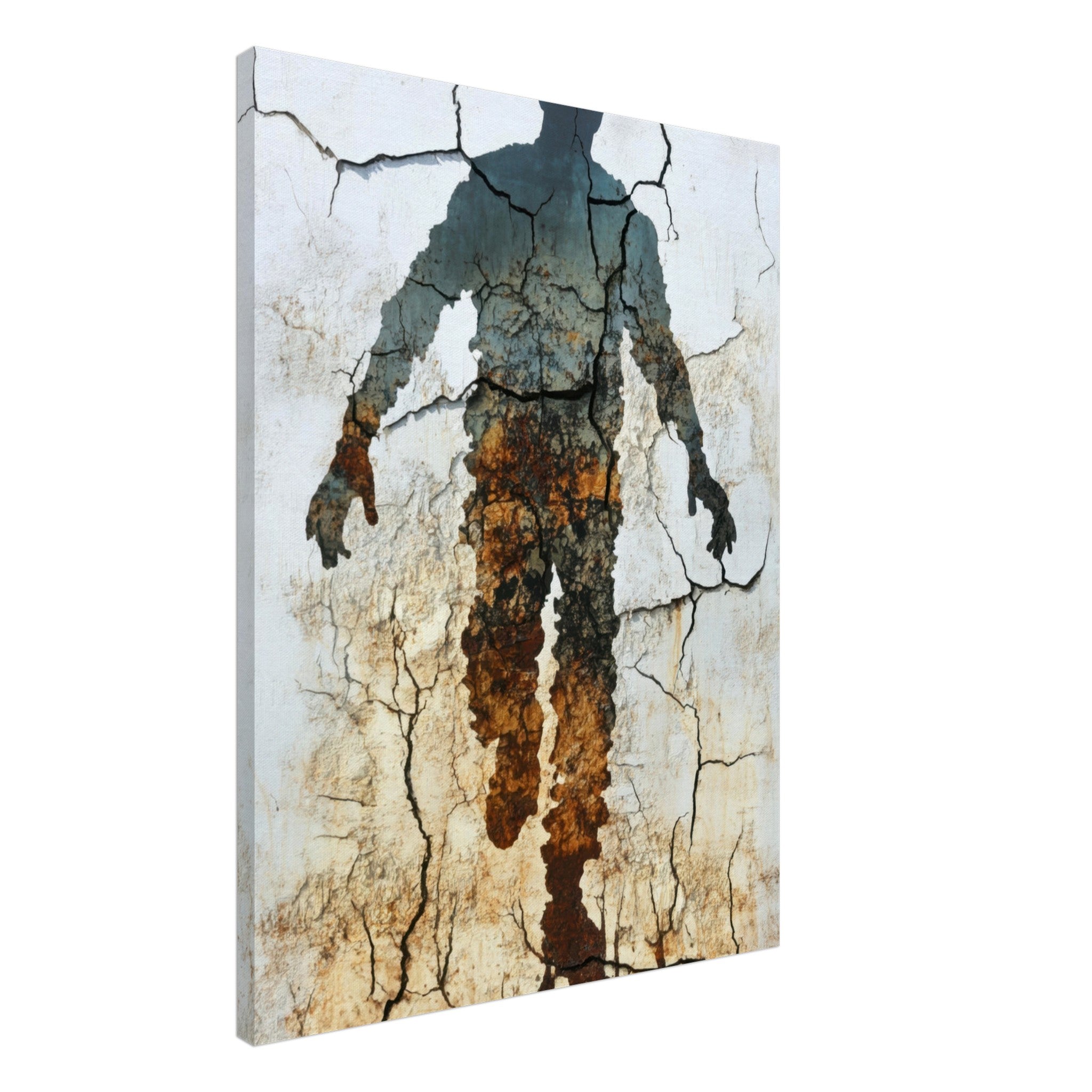 Canvas Portrait - The Erosion of Thought Layers of cracked peeling 3 - Shop Ai Art WebShop - Digital Art online Store