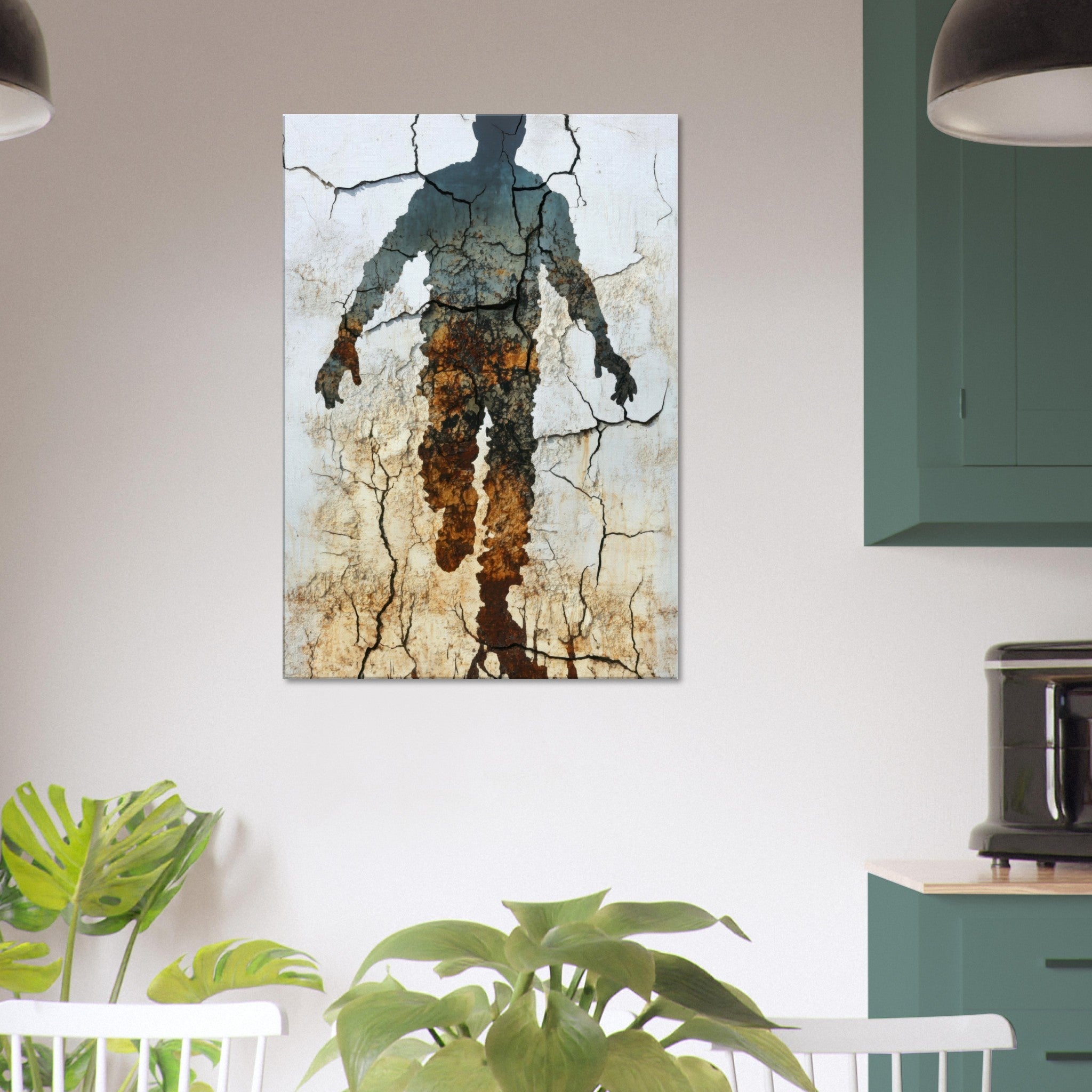 Canvas Portrait - The Erosion of Thought Layers of cracked peeling 3 - Shop Ai Art WebShop - Digital Art online Store