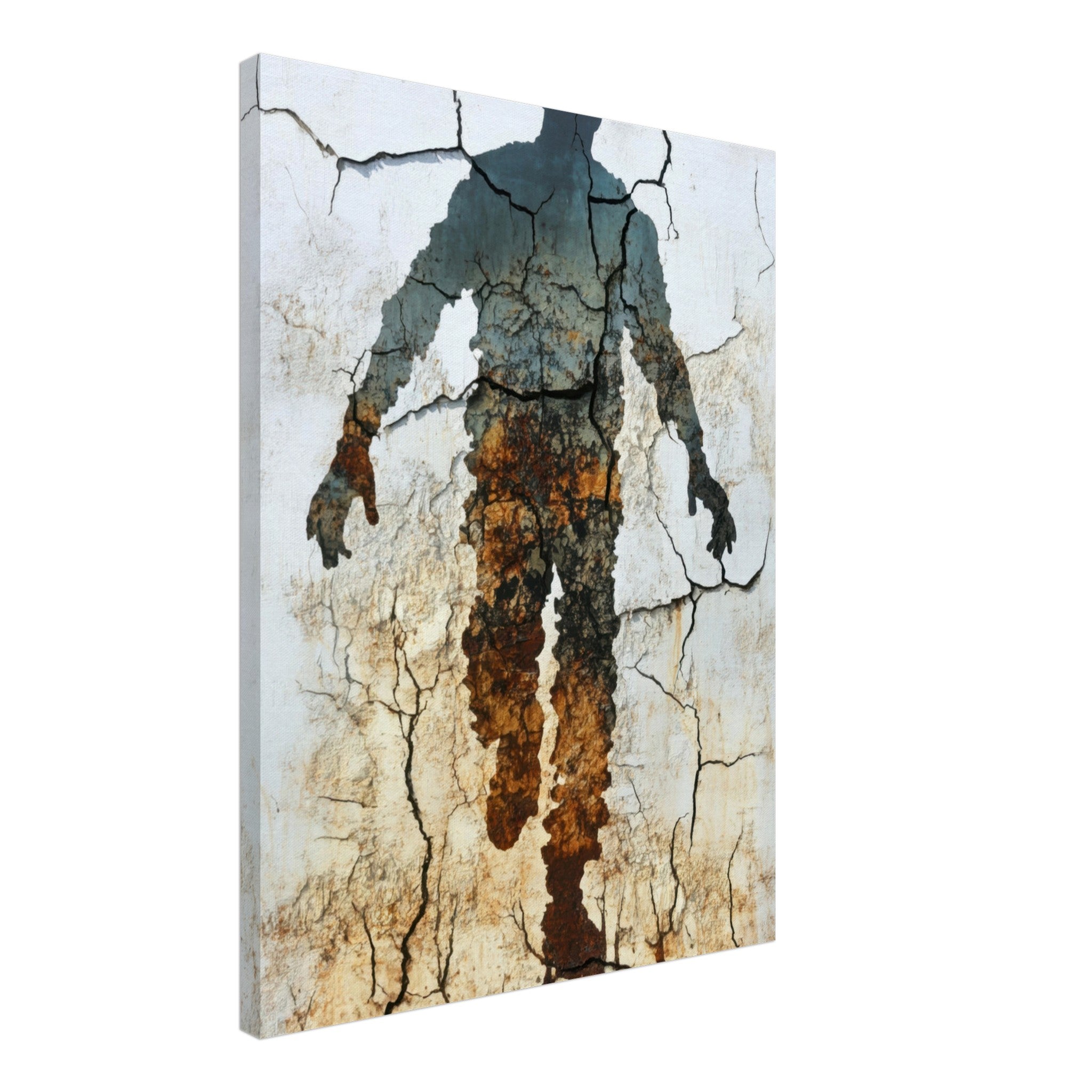 Canvas Portrait - The Erosion of Thought Layers of cracked peeling 3 - Shop Ai Art WebShop - Digital Art online Store