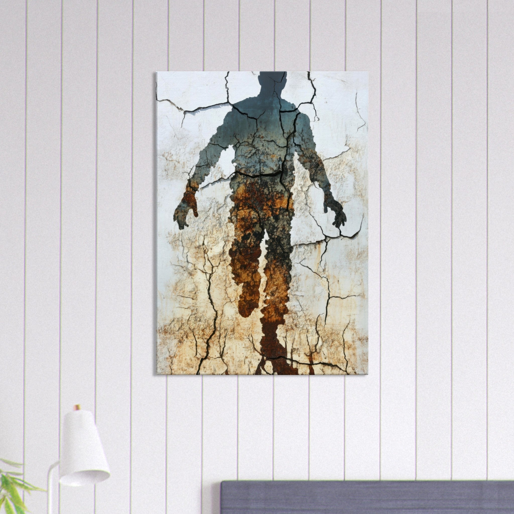 Canvas Portrait - The Erosion of Thought Layers of cracked peeling 3 - Shop Ai Art WebShop - Digital Art online Store