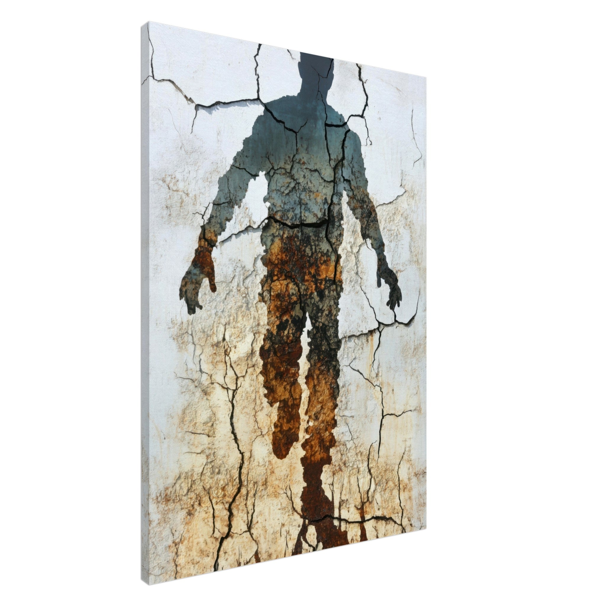 Canvas Portrait - The Erosion of Thought Layers of cracked peeling 3 - Shop Ai Art WebShop - Digital Art online Store