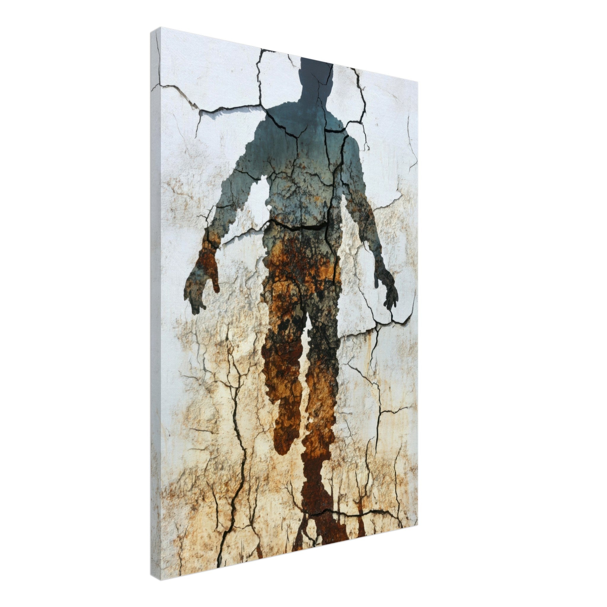Canvas Portrait - The Erosion of Thought Layers of cracked peeling 3 - Shop Ai Art WebShop - Digital Art online Store