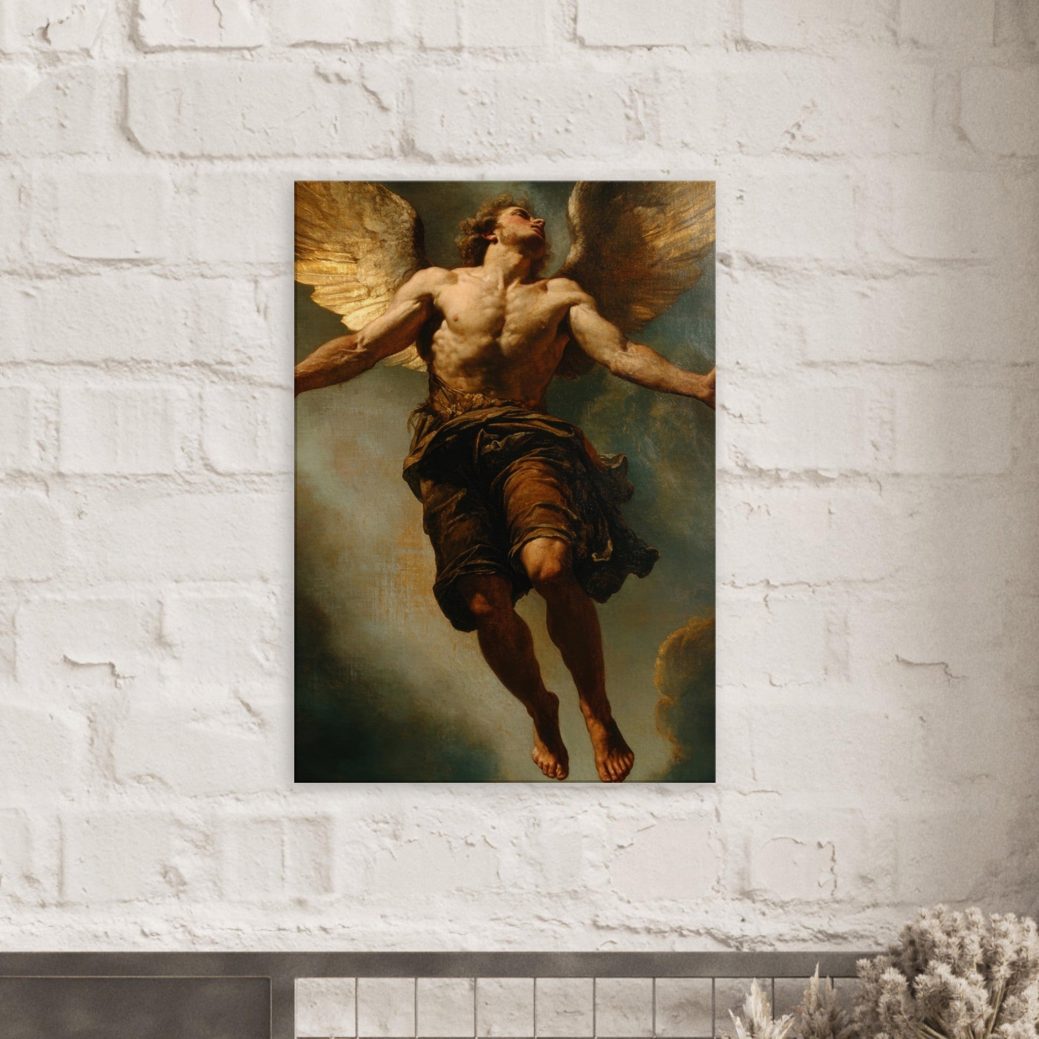 Canvas Portrait - The Fallen Angels Descent Baroque Mythological 3 - Shop Ai Art WebShop - Digital Art online Store