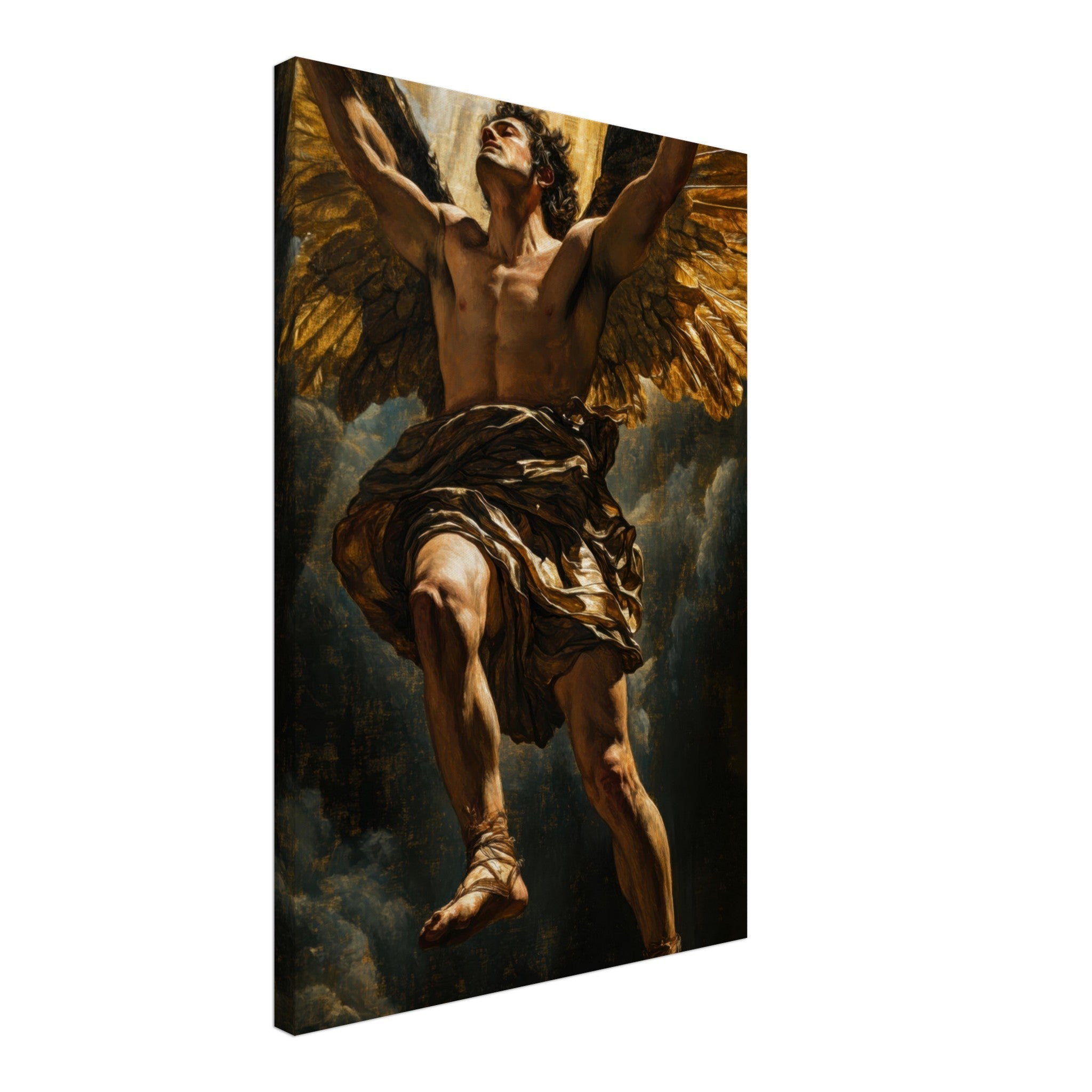 Canvas Portrait - The Fallen Angels Descent Baroque Mythological 5 - Shop Ai Art WebShop - Digital Art online Store