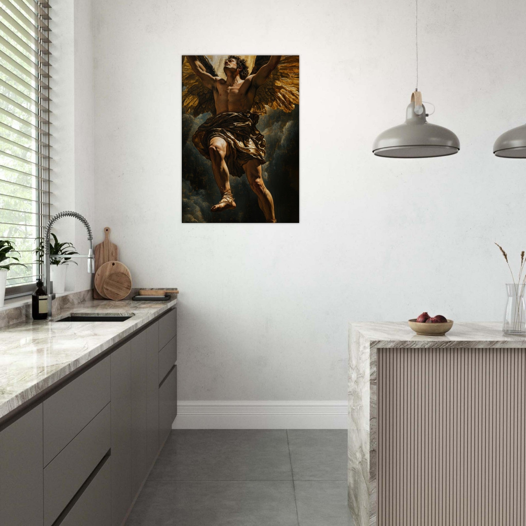 Canvas Portrait - The Fallen Angels Descent Baroque Mythological 5 - Shop Ai Art WebShop - Digital Art online Store