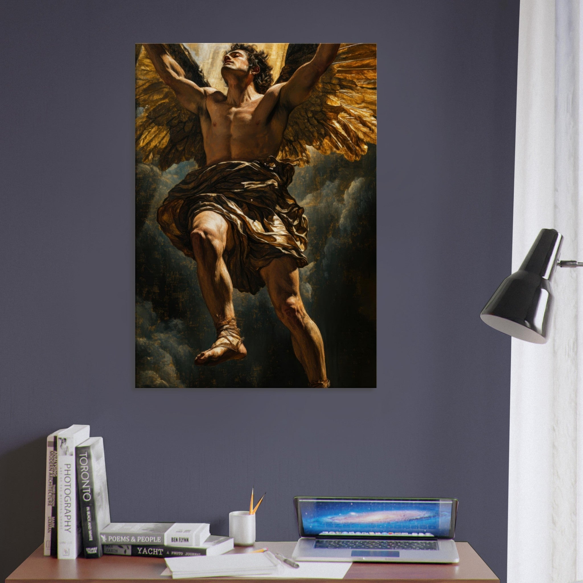 Canvas Portrait - The Fallen Angels Descent Baroque Mythological 5 - Shop Ai Art WebShop - Digital Art online Store