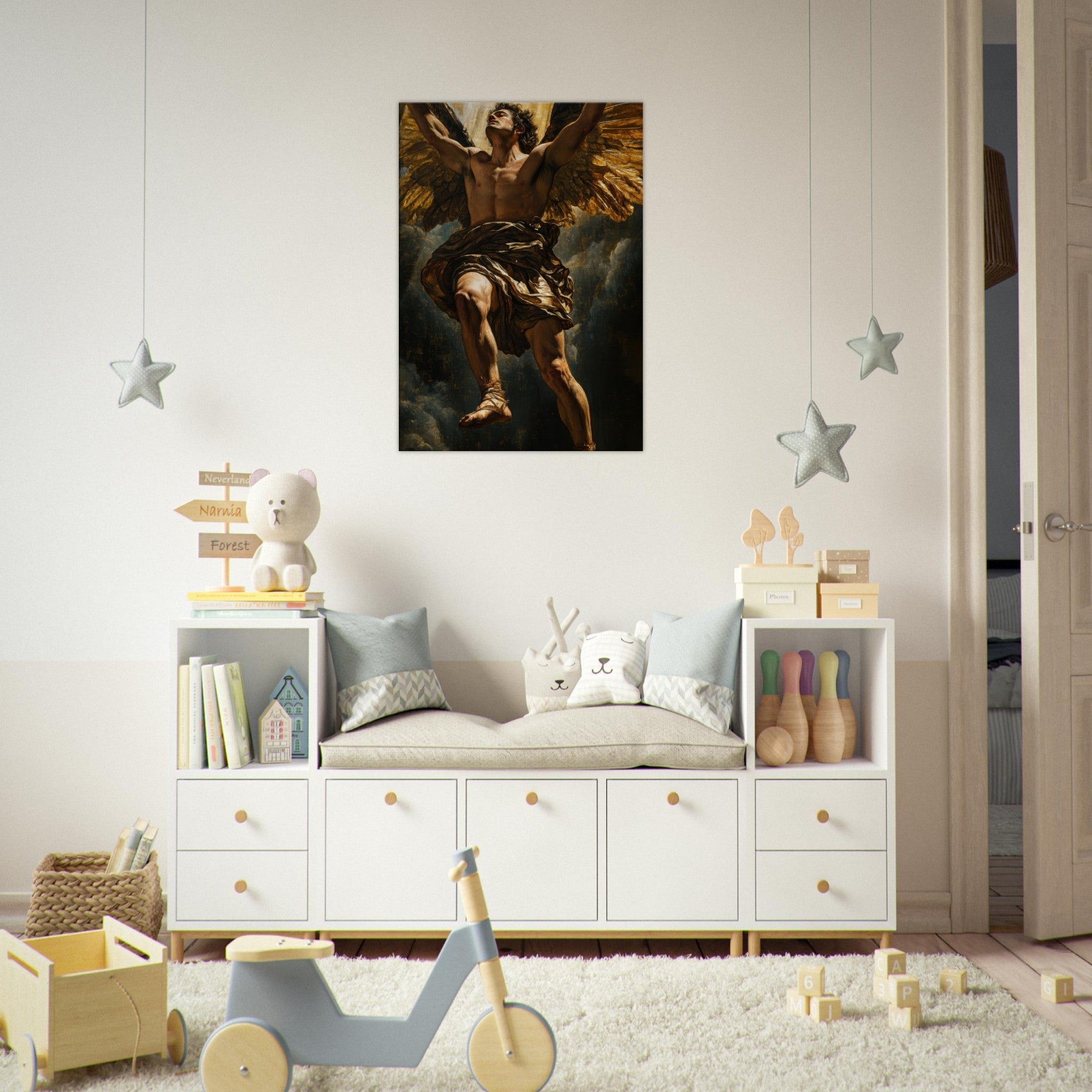Canvas Portrait - The Fallen Angels Descent Baroque Mythological 5 - Shop Ai Art WebShop - Digital Art online Store