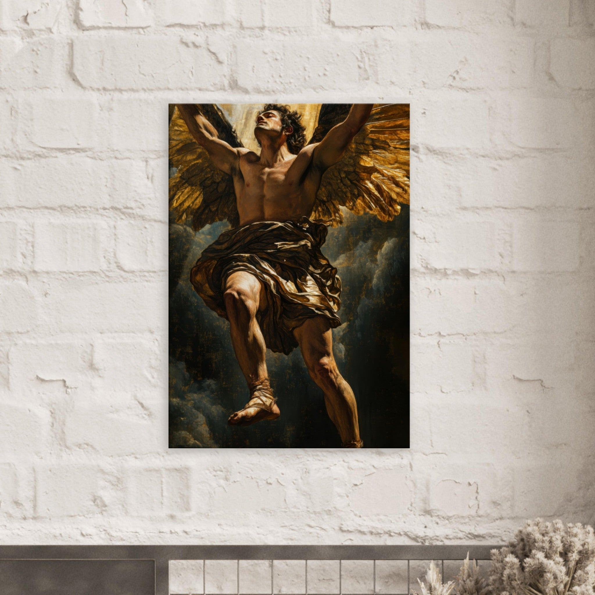 Canvas Portrait - The Fallen Angels Descent Baroque Mythological 5 - Shop Ai Art WebShop - Digital Art online Store