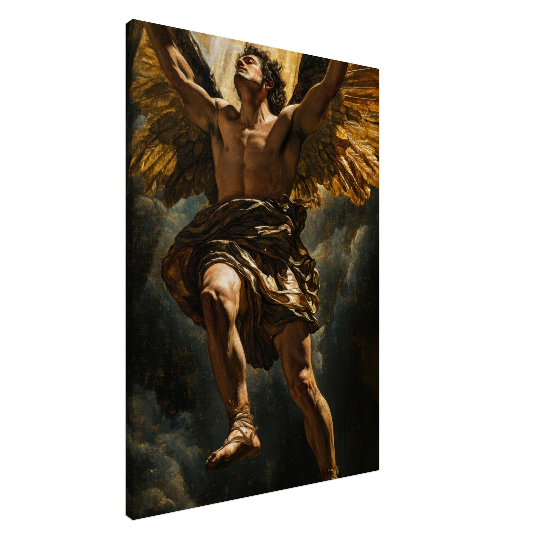 Canvas Portrait - The Fallen Angels Descent Baroque Mythological 5 - Shop Ai Art WebShop - Digital Art online Store
