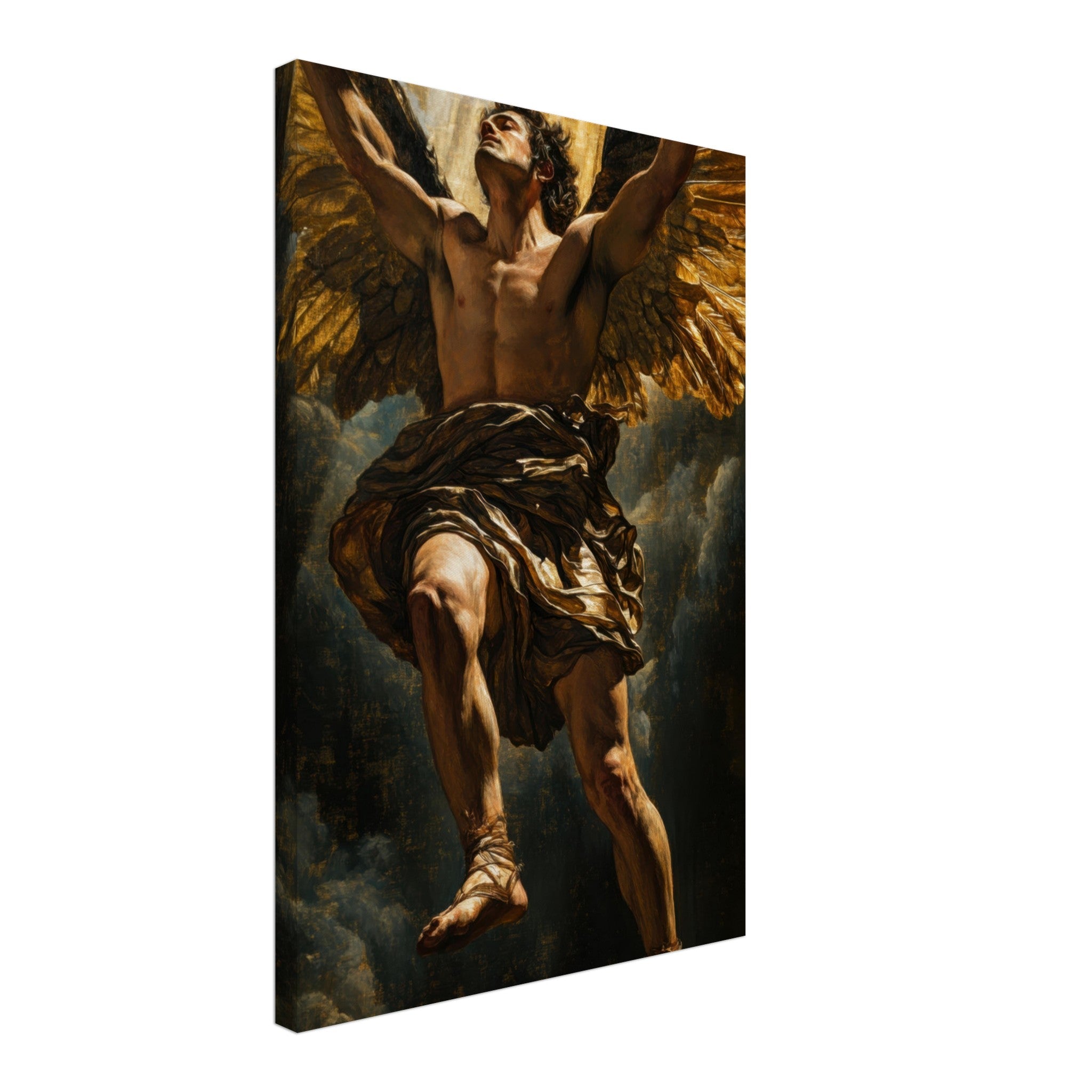 Canvas Portrait - The Fallen Angels Descent Baroque Mythological 5 - Shop Ai Art WebShop - Digital Art online Store