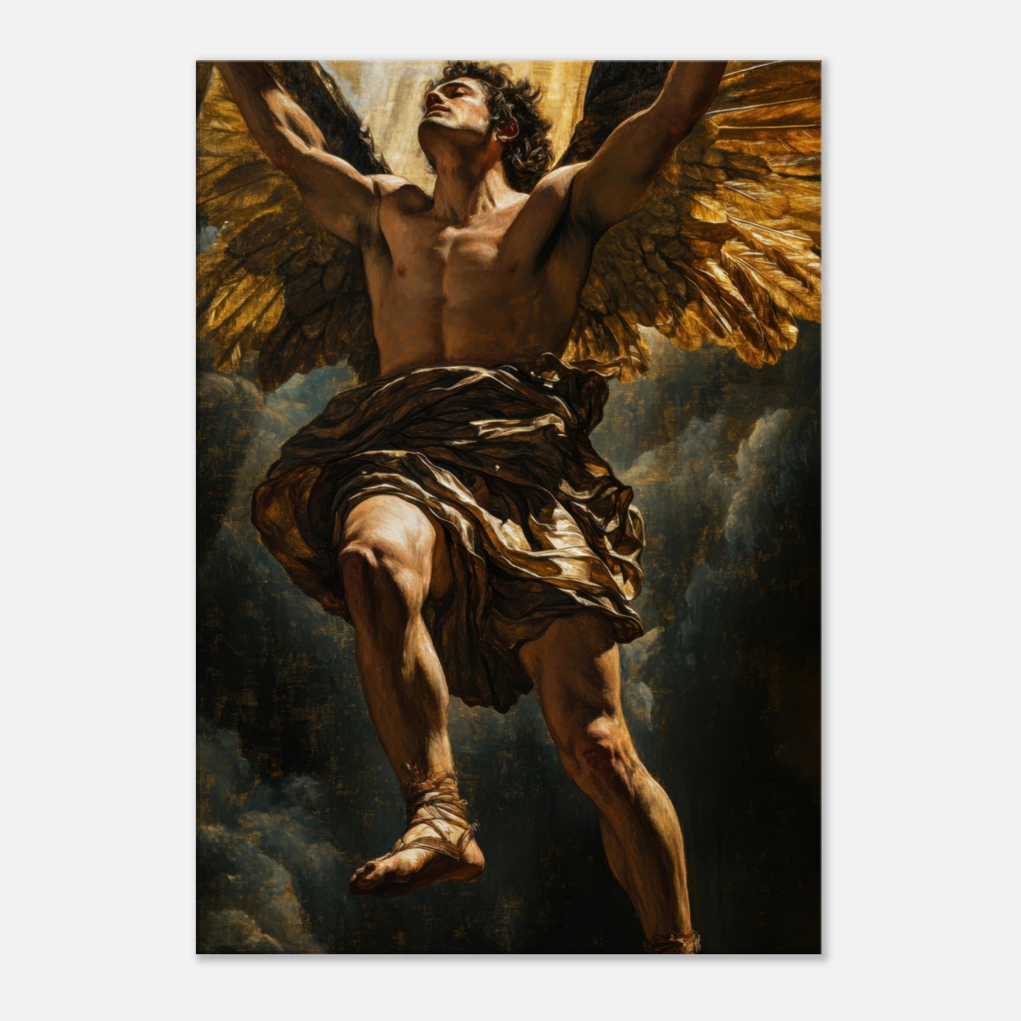 Canvas Portrait - The Fallen Angels Descent Baroque Mythological 5 - Shop Ai Art WebShop - Digital Art online Store