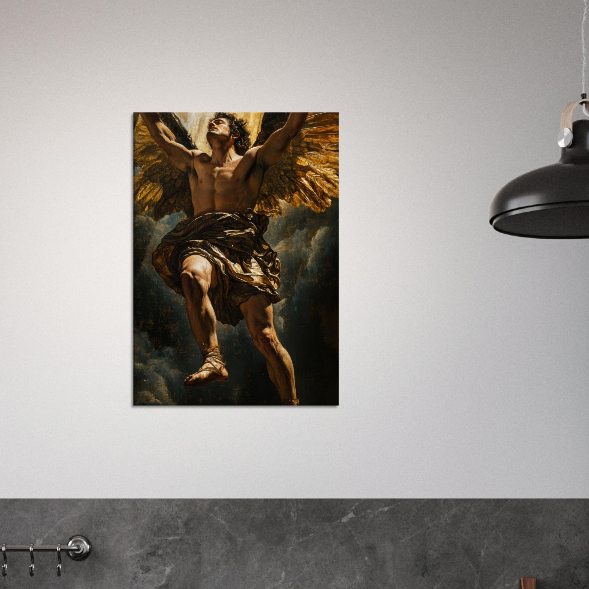 Canvas Portrait - The Fallen Angels Descent Baroque Mythological 5 - Shop Ai Art WebShop - Digital Art online Store