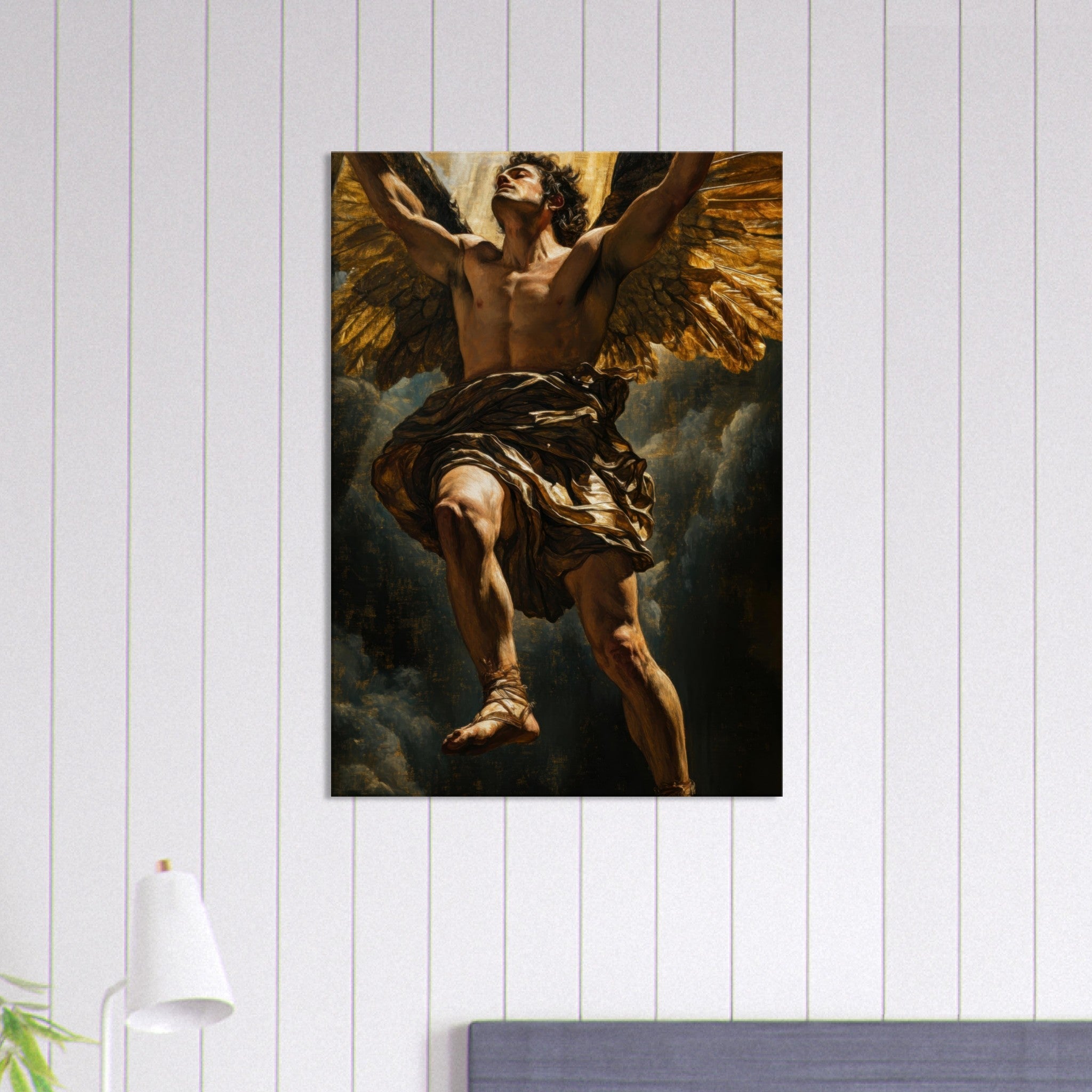 Canvas Portrait - The Fallen Angels Descent Baroque Mythological 5 - Shop Ai Art WebShop - Digital Art online Store