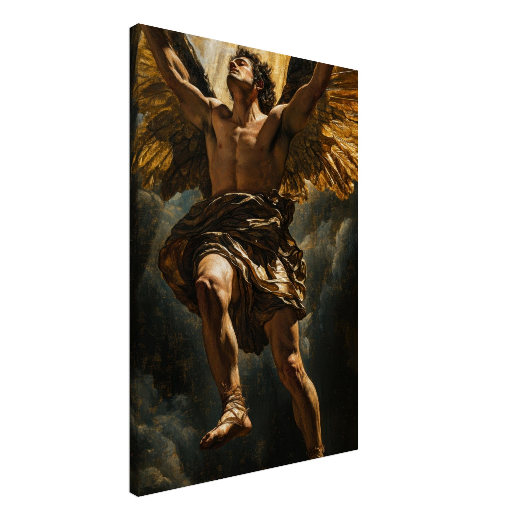 Canvas Portrait - The Fallen Angels Descent Baroque Mythological 5 - Shop Ai Art WebShop - Digital Art online Store