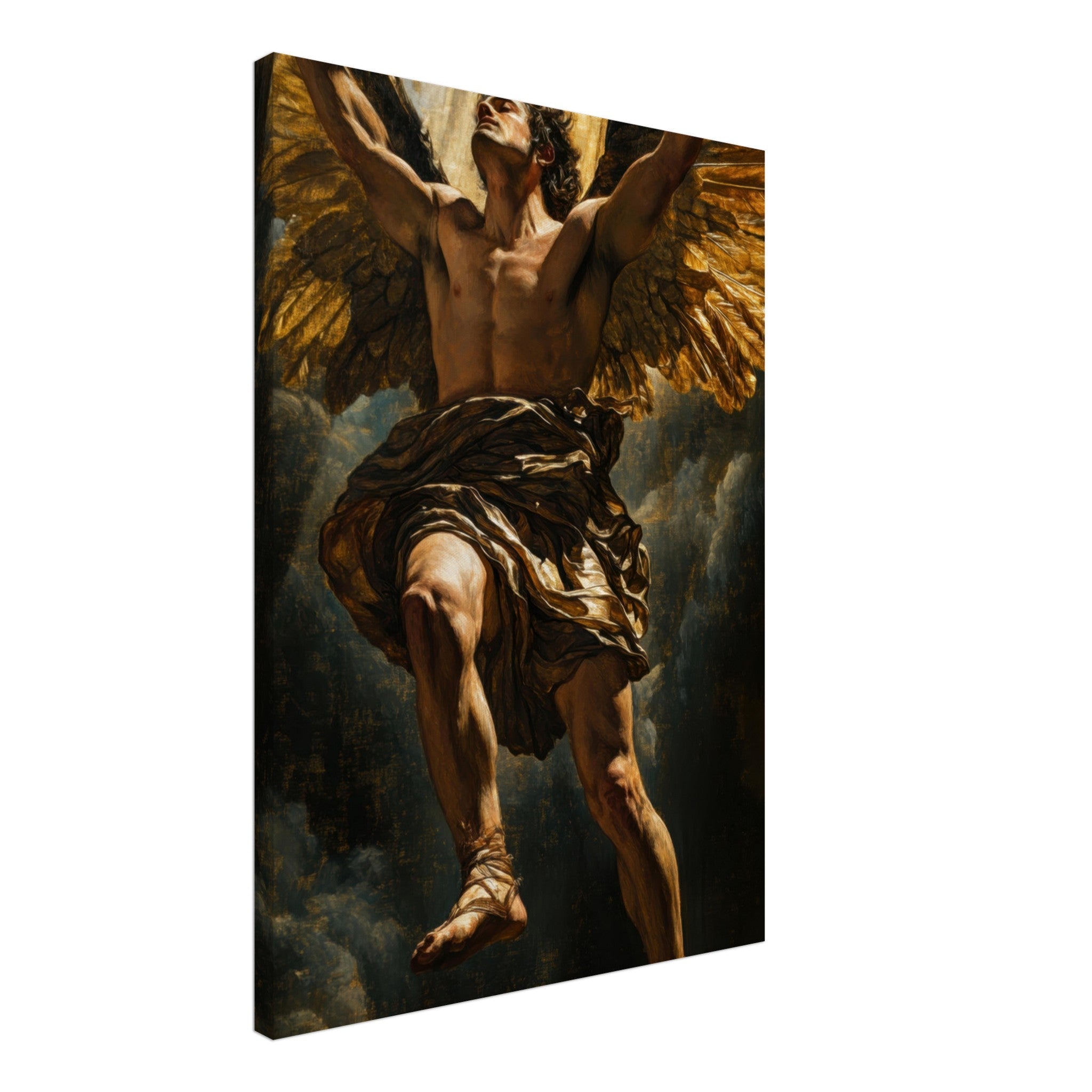 Canvas Portrait - The Fallen Angels Descent Baroque Mythological 5 - Shop Ai Art WebShop - Digital Art online Store