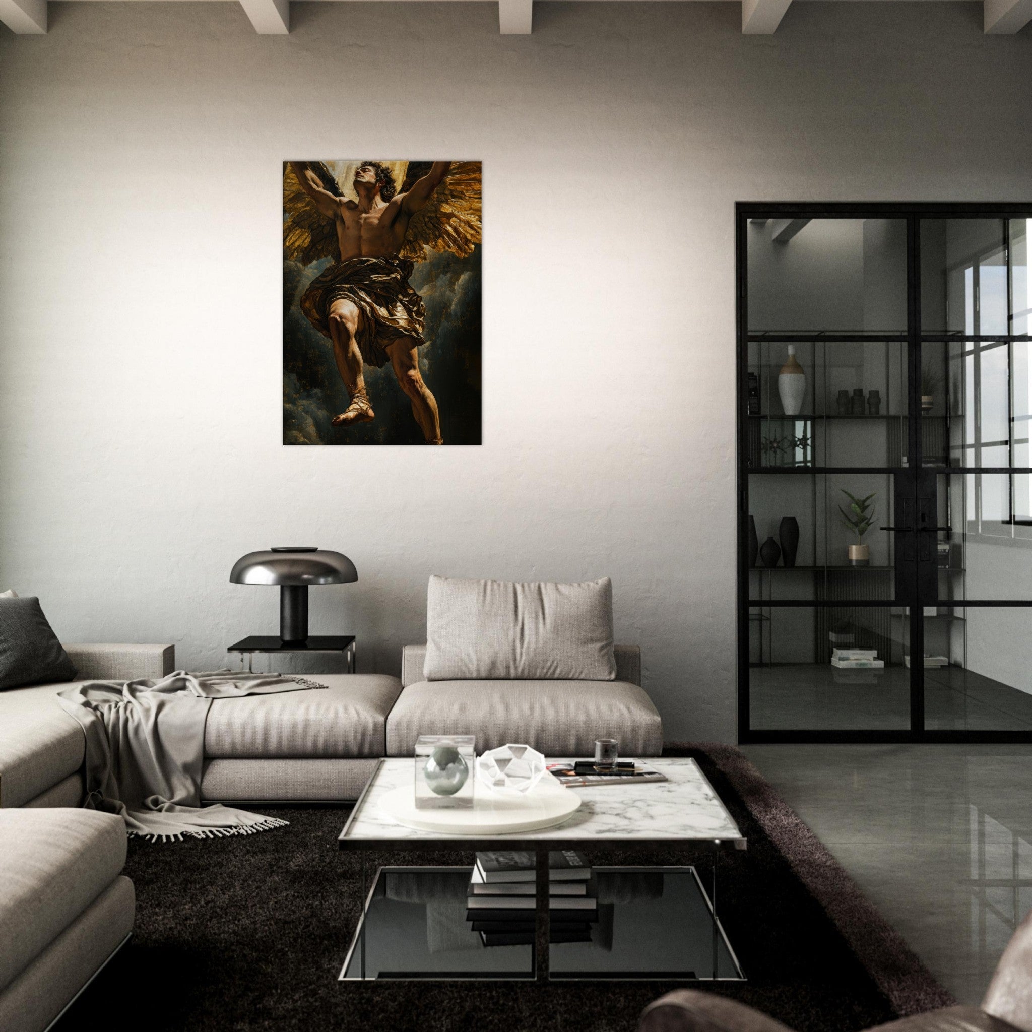 Canvas Portrait - The Fallen Angels Descent Baroque Mythological 5 - Shop Ai Art WebShop - Digital Art online Store