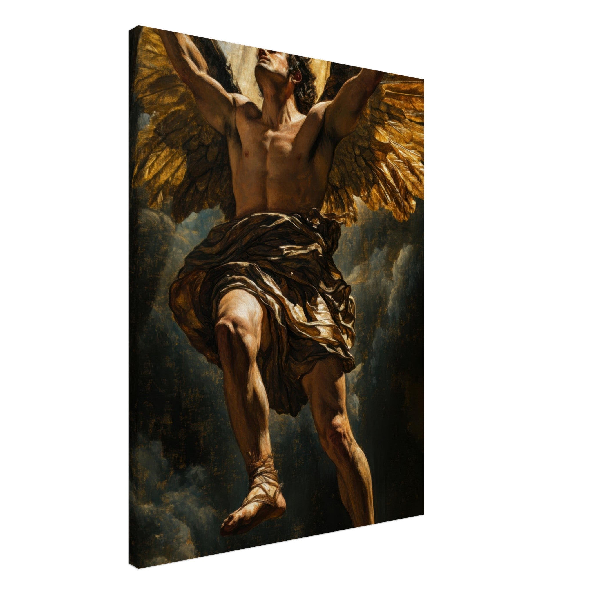 Canvas Portrait - The Fallen Angels Descent Baroque Mythological 5 - Shop Ai Art WebShop - Digital Art online Store