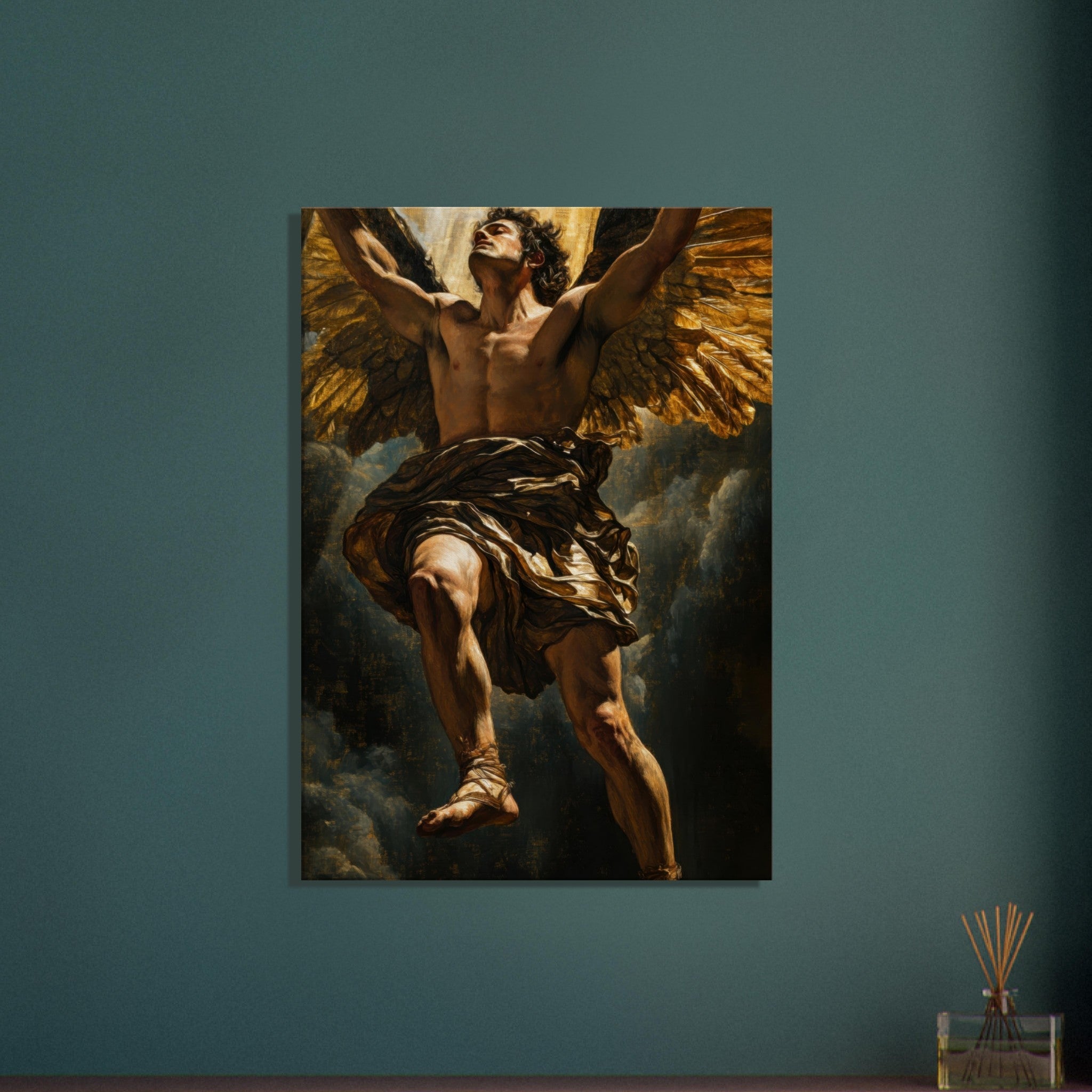 Canvas Portrait - The Fallen Angels Descent Baroque Mythological 5 - Shop Ai Art WebShop - Digital Art online Store