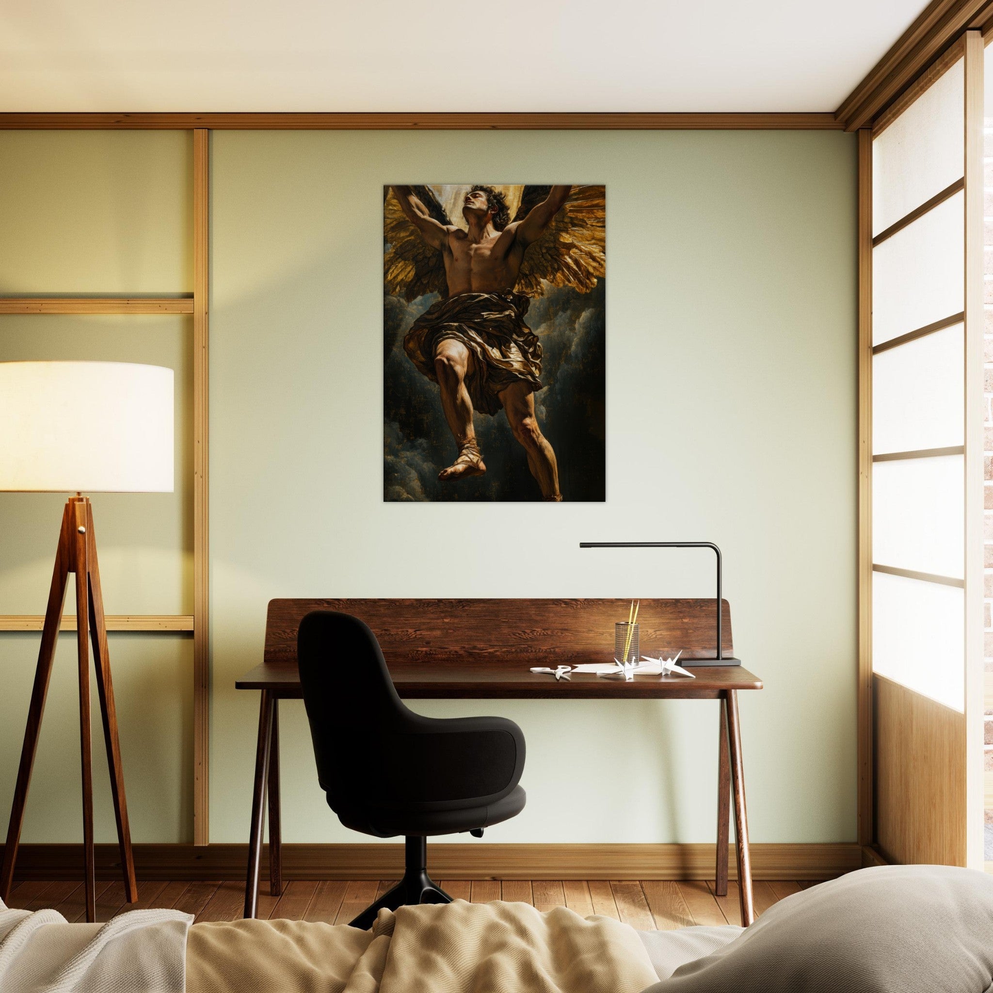Canvas Portrait - The Fallen Angels Descent Baroque Mythological 5 - Shop Ai Art WebShop - Digital Art online Store