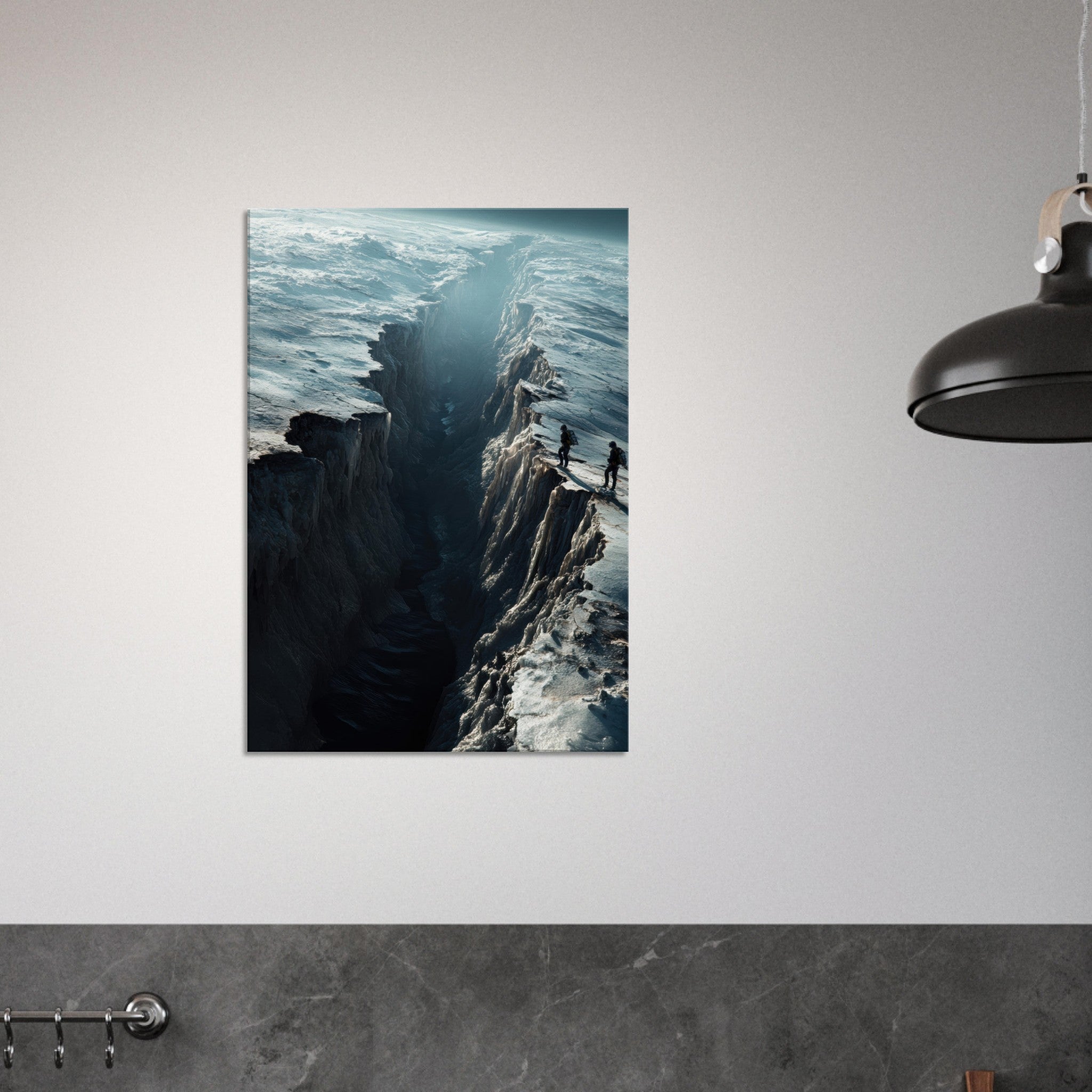 Canvas Portrait - The Frozen Wasteland of Europa An expedition tea - Shop Ai Art WebShop - Digital Art online Store