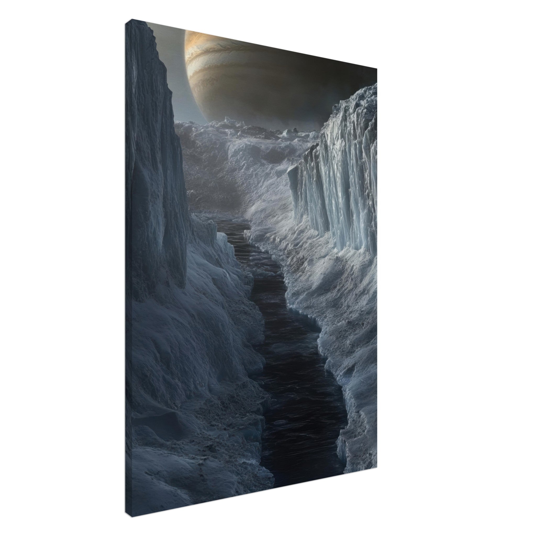 Canvas Portrait - The Frozen Wasteland of Europa An expedition tea 2 - Shop Ai Art WebShop - Digital Art online Store