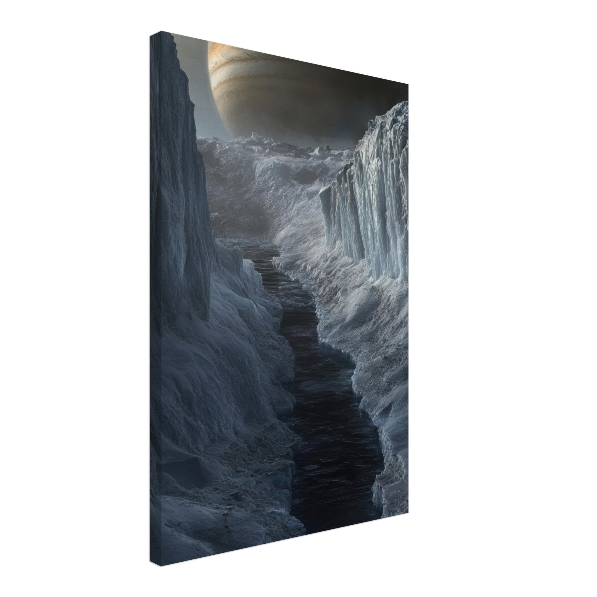 Canvas Portrait - The Frozen Wasteland of Europa An expedition tea 2 - Shop Ai Art WebShop - Digital Art online Store