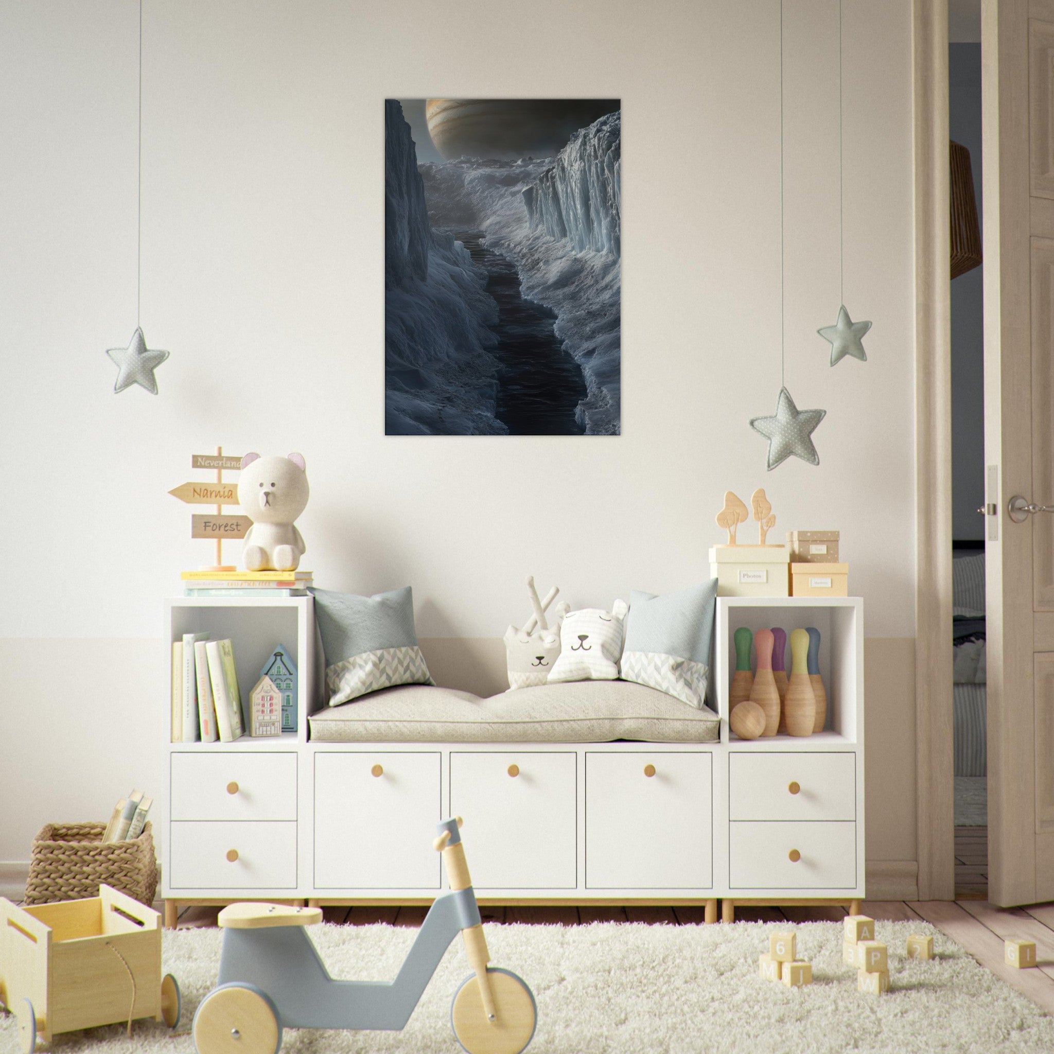 Canvas Portrait - The Frozen Wasteland of Europa An expedition tea 2 - Shop Ai Art WebShop - Digital Art online Store