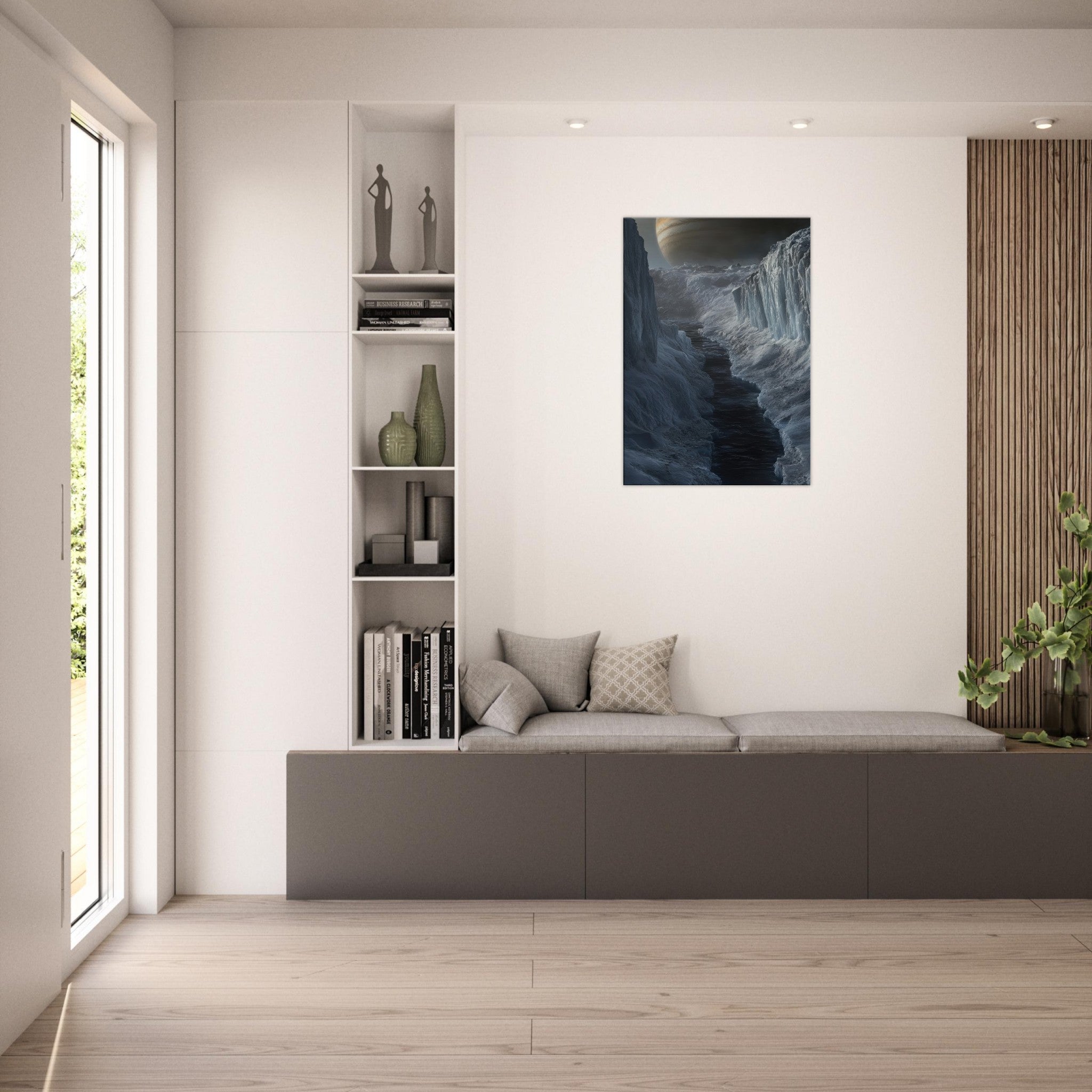 Canvas Portrait - The Frozen Wasteland of Europa An expedition tea 2 - Shop Ai Art WebShop - Digital Art online Store