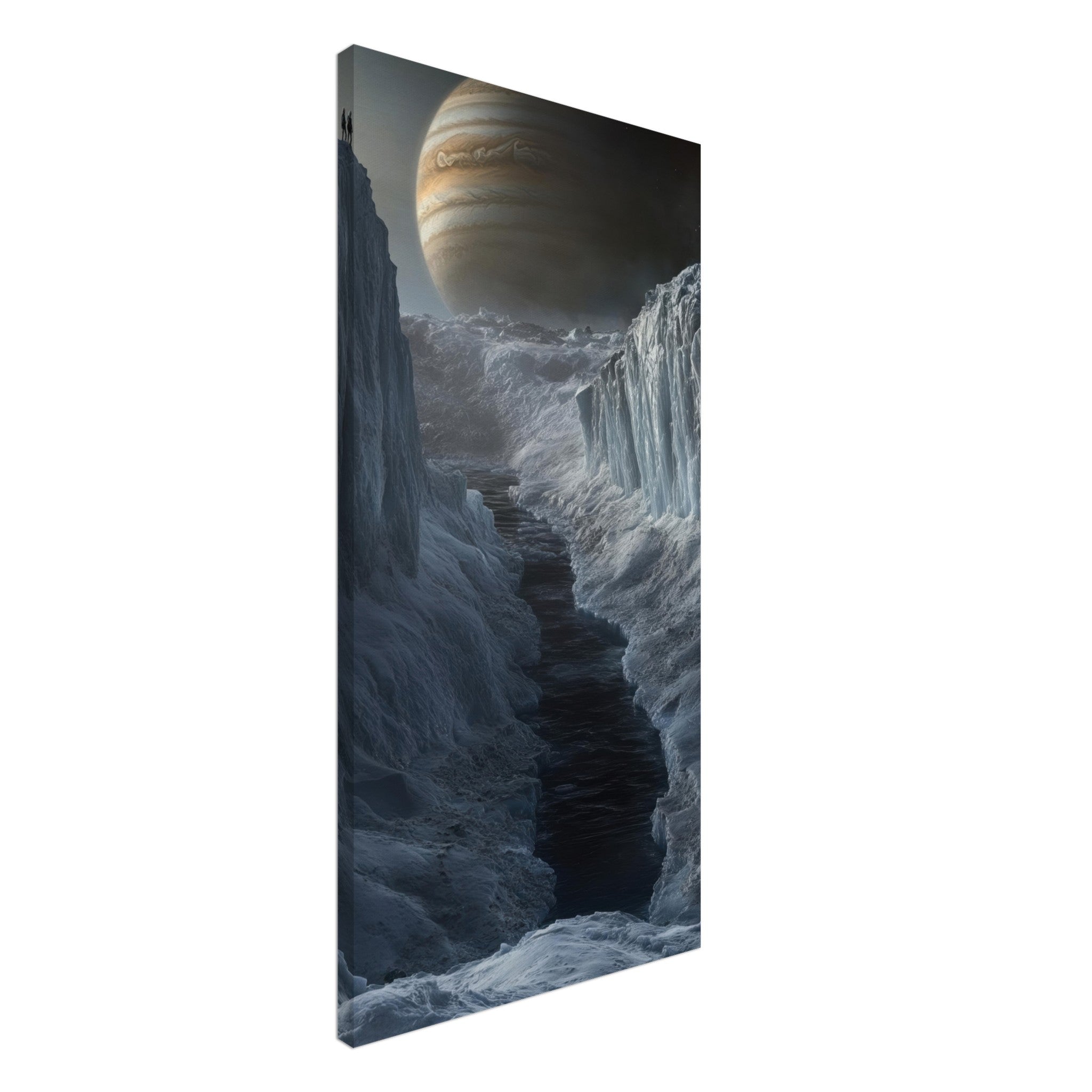 Canvas Portrait - The Frozen Wasteland of Europa An expedition tea 2 - Shop Ai Art WebShop - Digital Art online Store