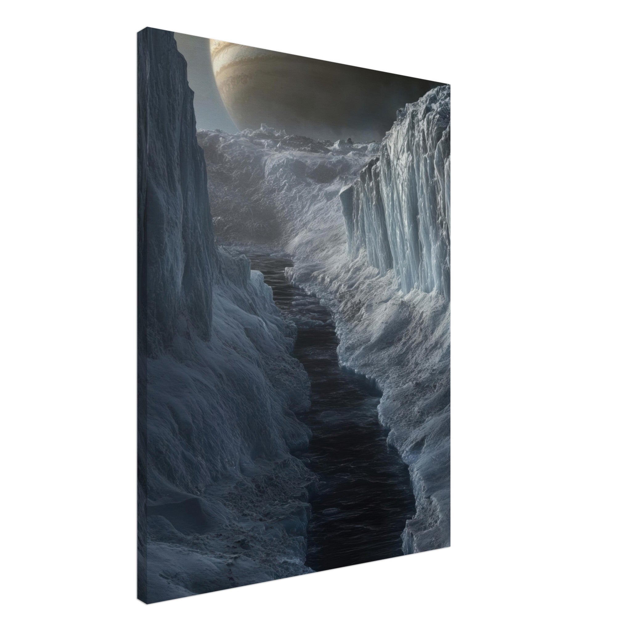 Canvas Portrait - The Frozen Wasteland of Europa An expedition tea 2 - Shop Ai Art WebShop - Digital Art online Store