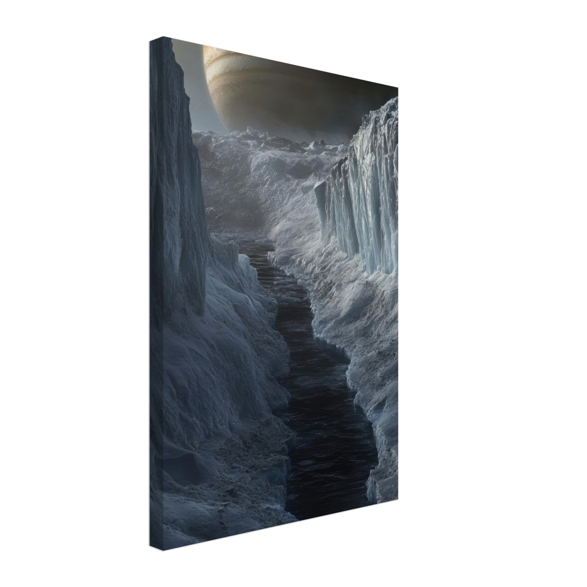 Canvas Portrait - The Frozen Wasteland of Europa An expedition tea 2 - Shop Ai Art WebShop - Digital Art online Store