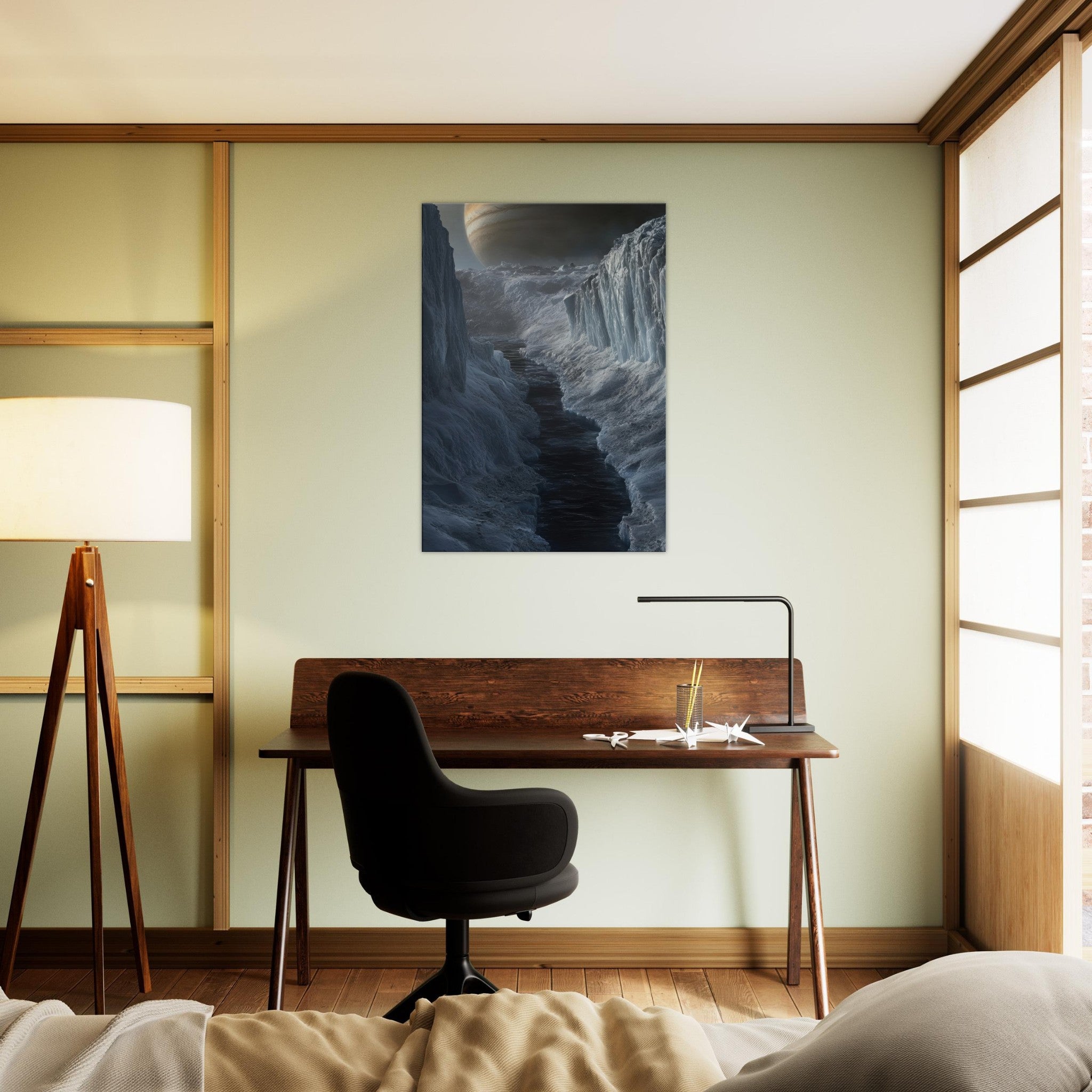 Canvas Portrait - The Frozen Wasteland of Europa An expedition tea 2 - Shop Ai Art WebShop - Digital Art online Store