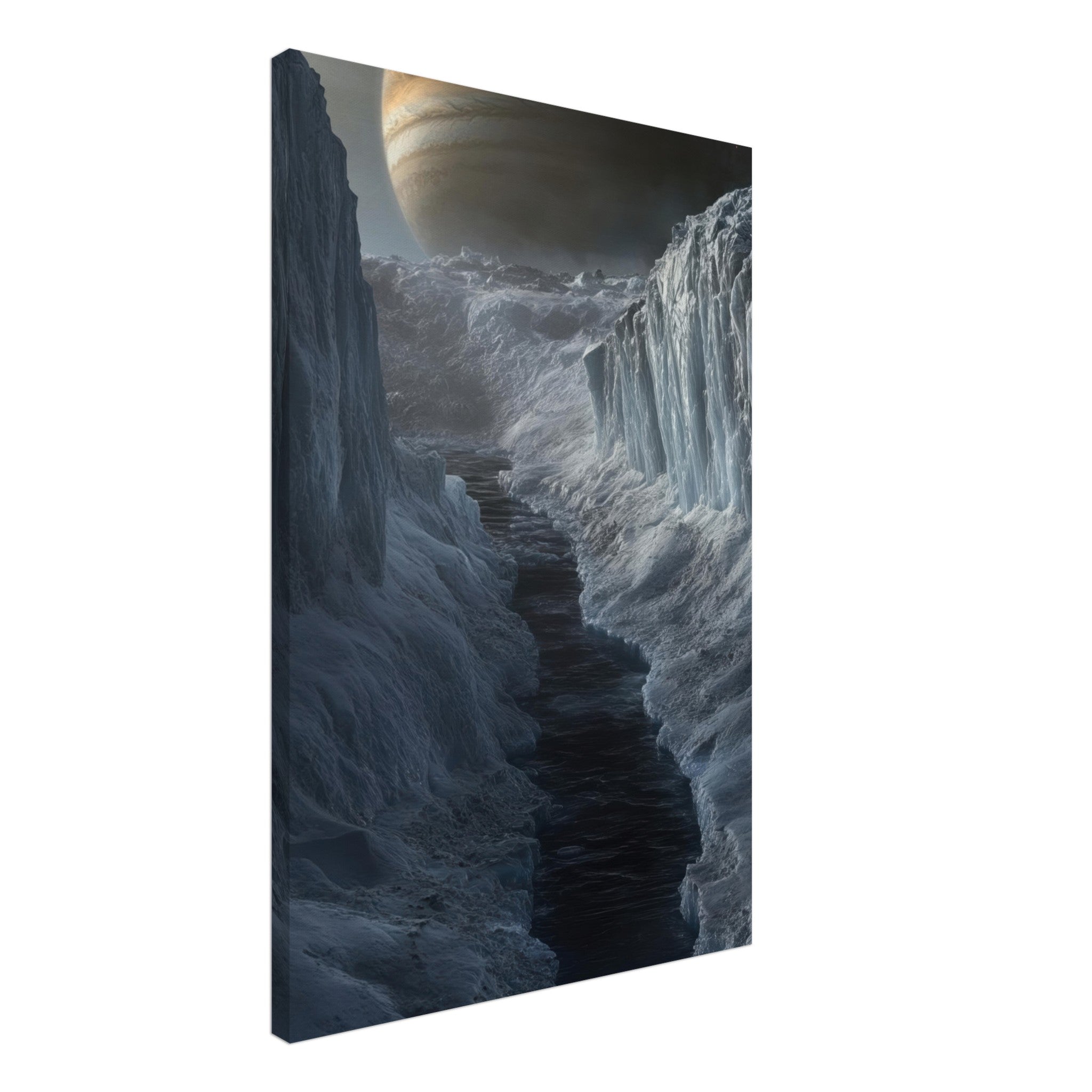 Canvas Portrait - The Frozen Wasteland of Europa An expedition tea 2 - Shop Ai Art WebShop - Digital Art online Store