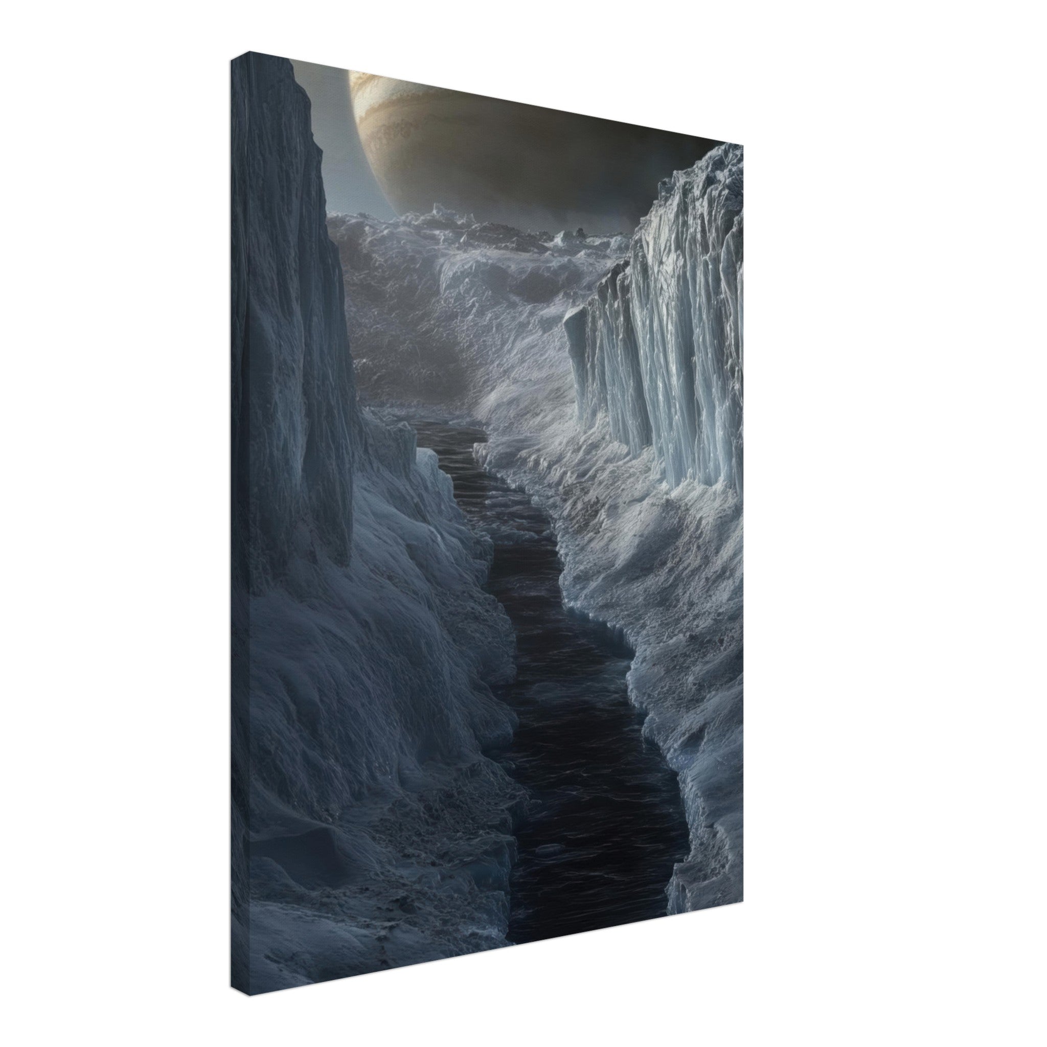 Canvas Portrait - The Frozen Wasteland of Europa An expedition tea 2 - Shop Ai Art WebShop - Digital Art online Store