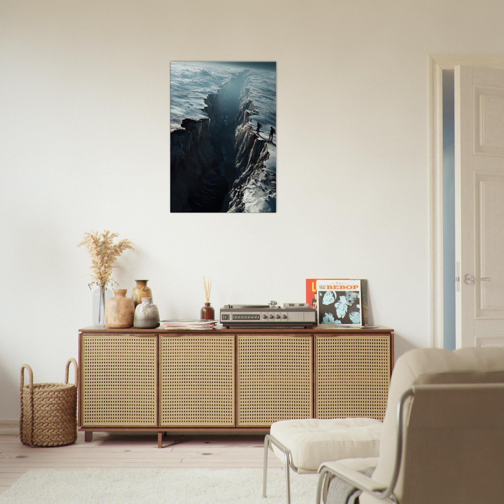 Canvas Portrait - The Frozen Wasteland of Europa An expedition tea - Shop Ai Art WebShop - Digital Art online Store