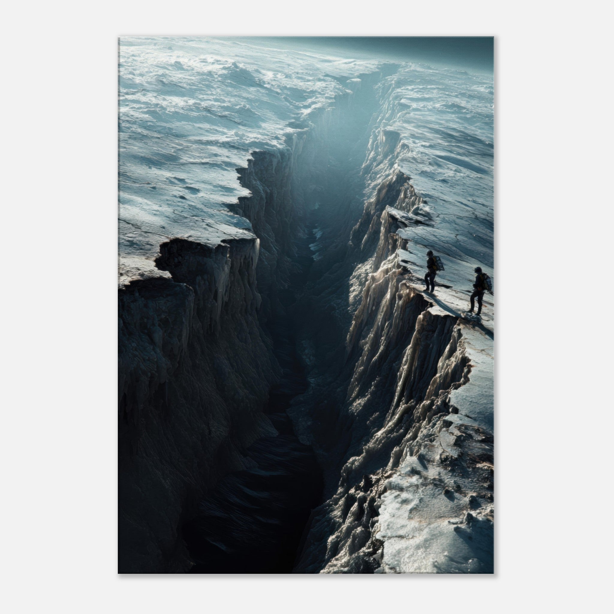 Canvas Portrait - The Frozen Wasteland of Europa An expedition tea - Shop Ai Art WebShop - Digital Art online Store