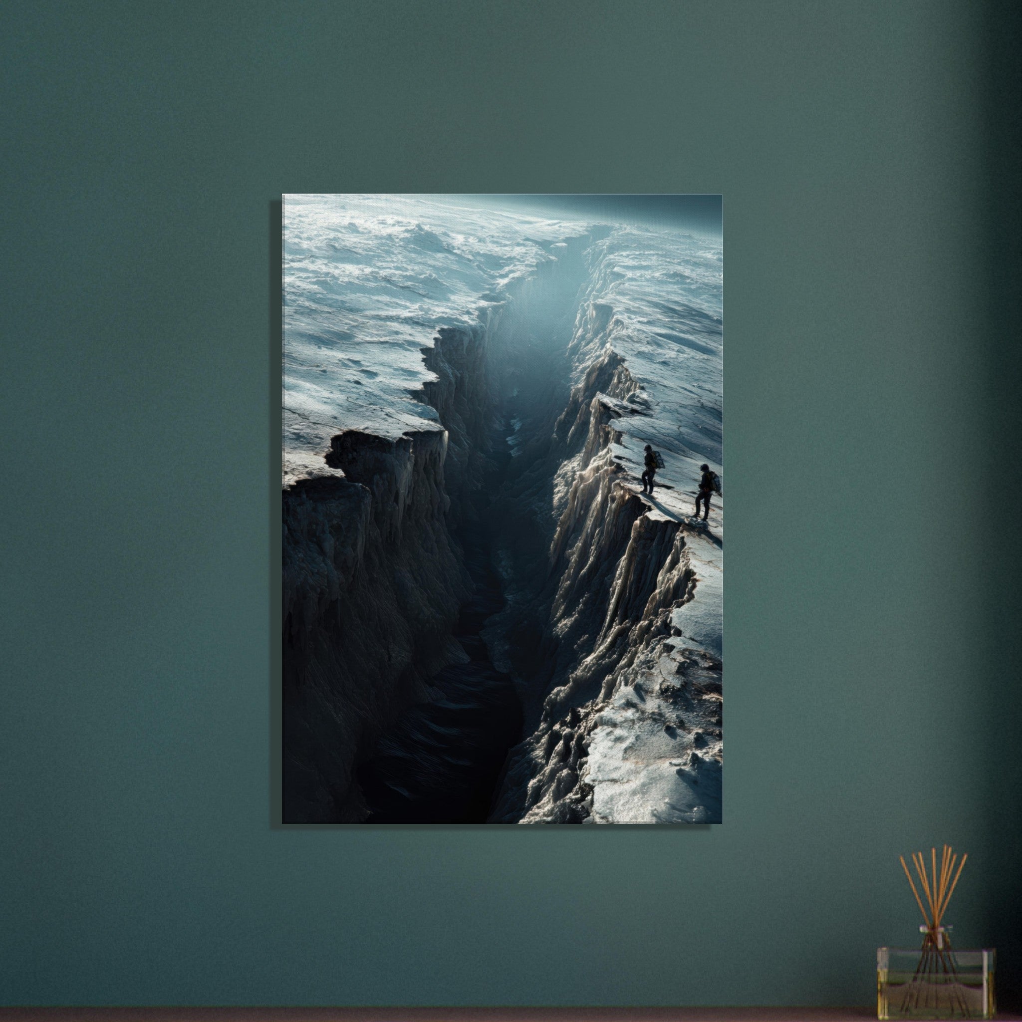 Canvas Portrait - The Frozen Wasteland of Europa An expedition tea - Shop Ai Art WebShop - Digital Art online Store