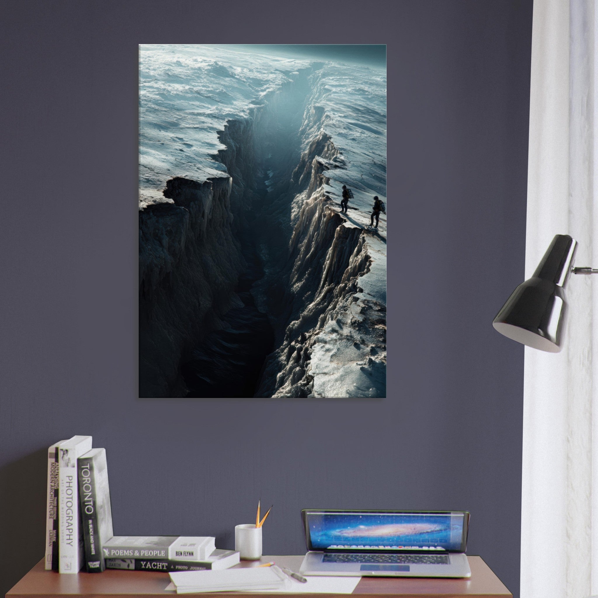 Canvas Portrait - The Frozen Wasteland of Europa An expedition tea - Shop Ai Art WebShop - Digital Art online Store