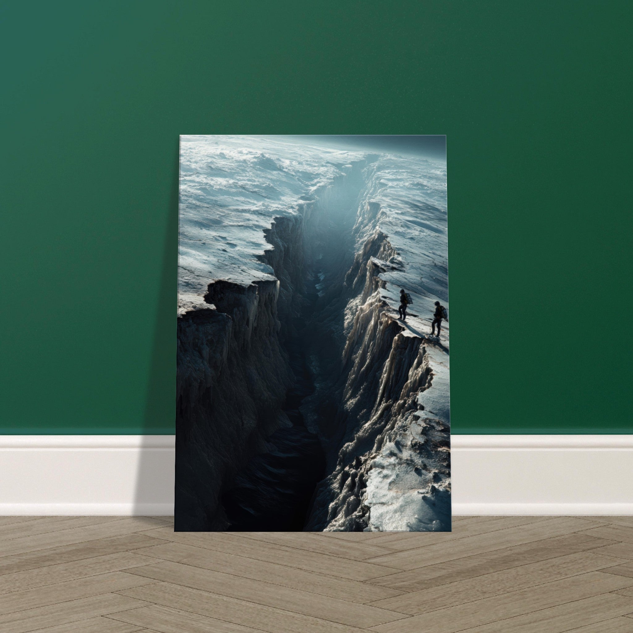 Canvas Portrait - The Frozen Wasteland of Europa An expedition tea - Shop Ai Art WebShop - Digital Art online Store