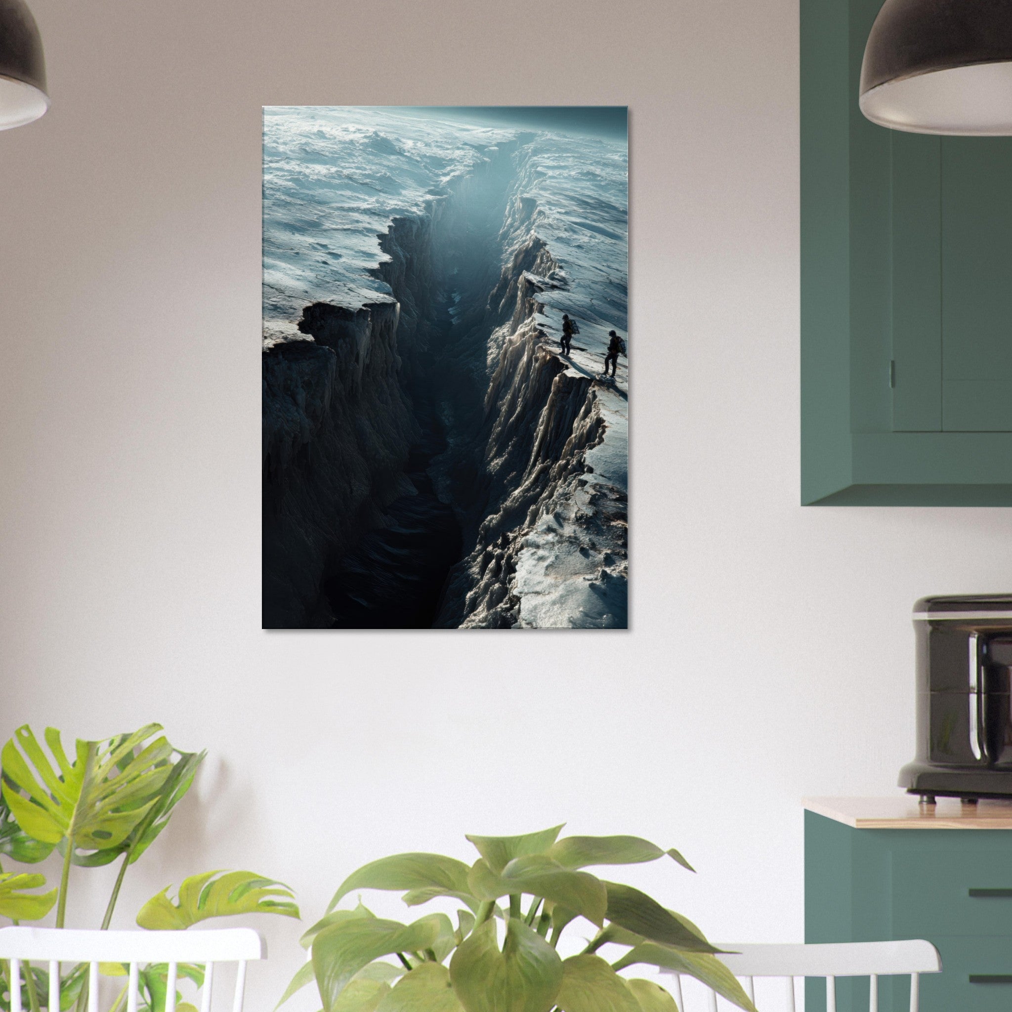 Canvas Portrait - The Frozen Wasteland of Europa An expedition tea - Shop Ai Art WebShop - Digital Art online Store